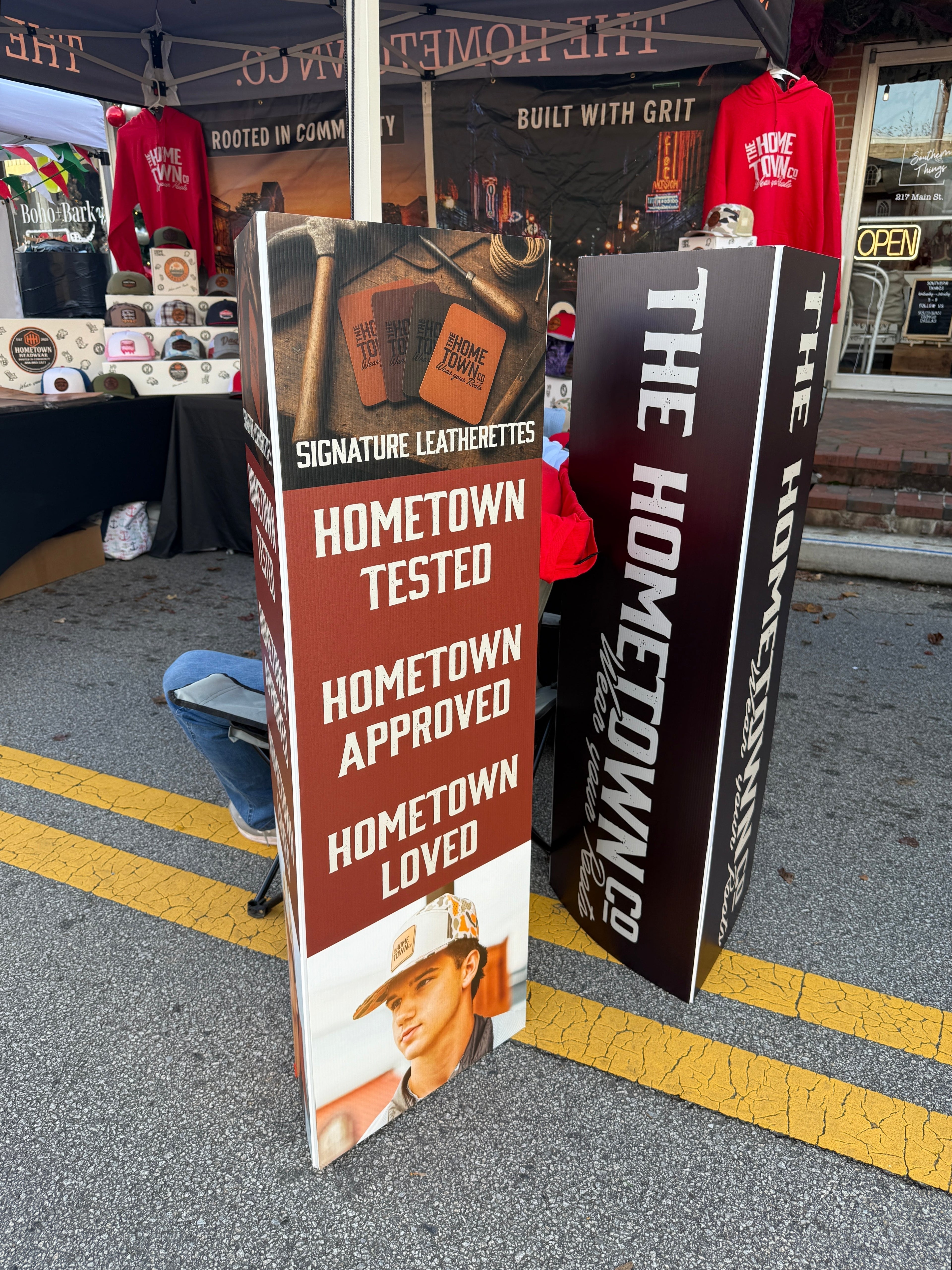 The Hometown Co booth at Dallas Georgia Christmas tree lighting event