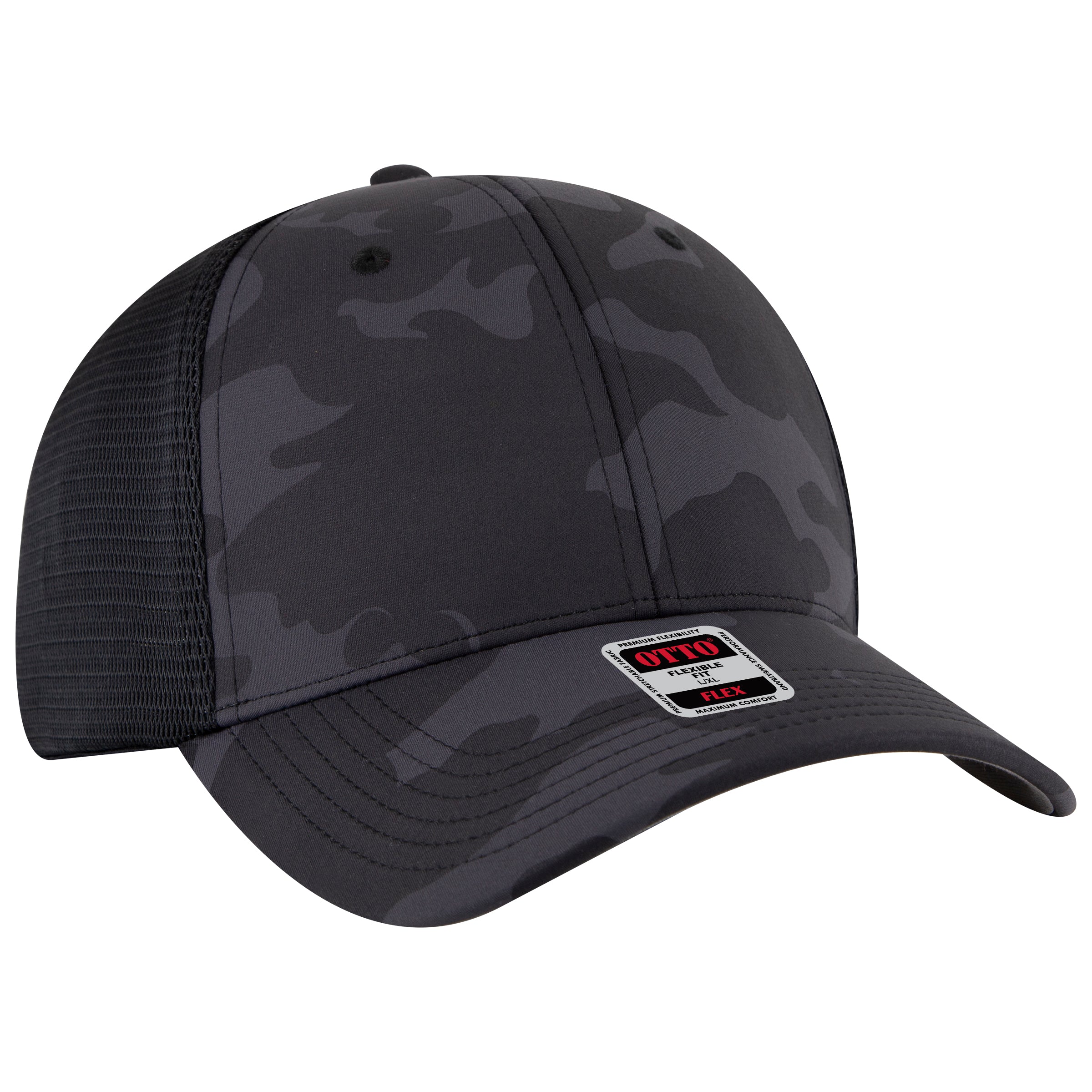 135-2 OTTO CAP "OTTO FLEX" 6 Panel Low Profile Mesh Back Trucker Hat