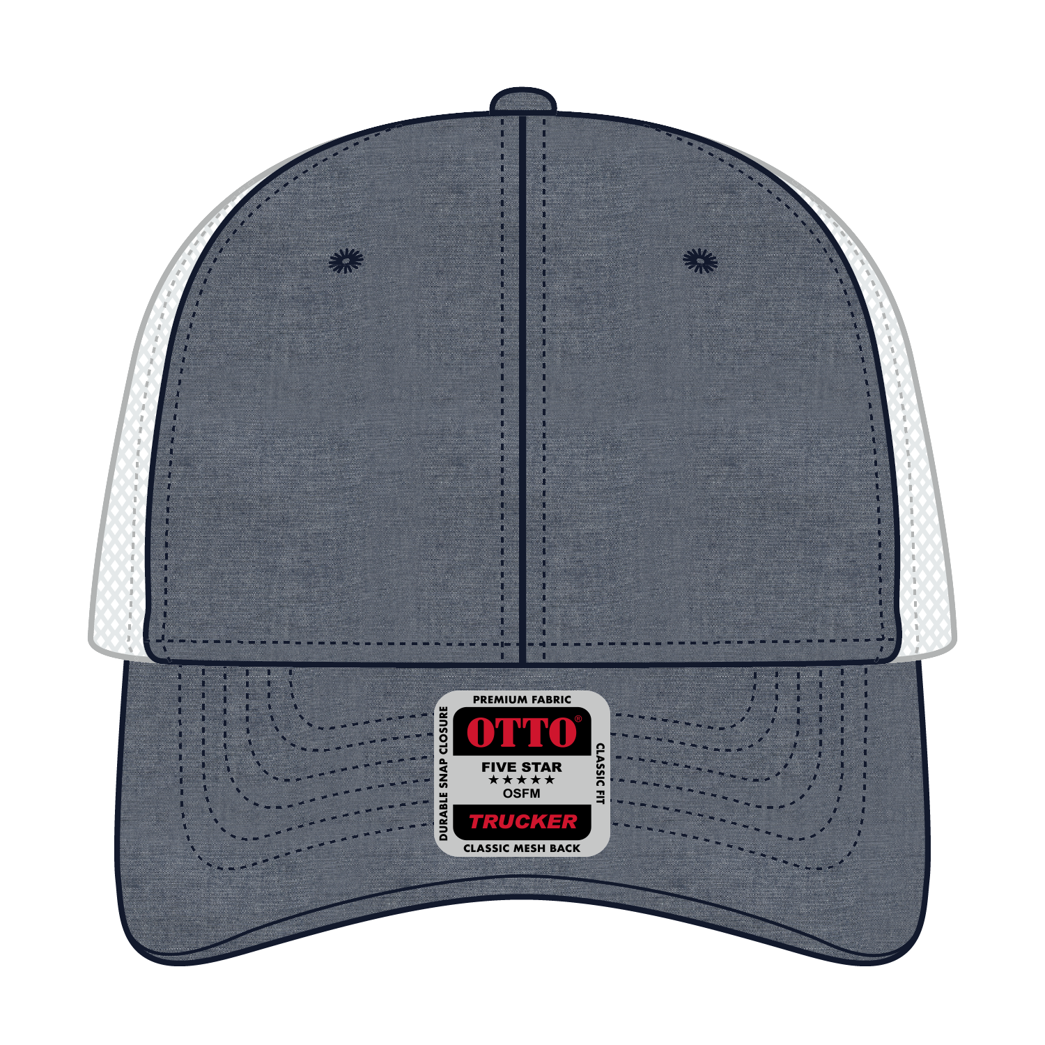 83-473 OTTO CAP 6 Panel Low Profile Mesh Back Trucker Hat