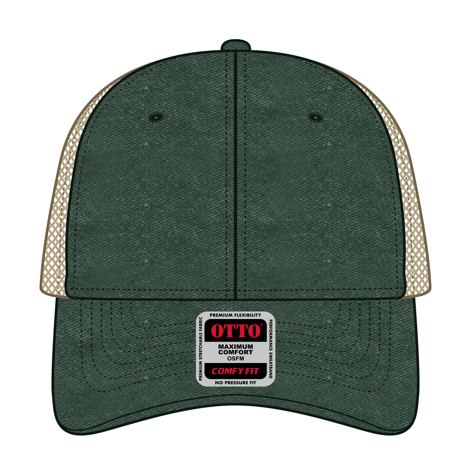 121-1202 OTTO CAP "OTTO COMFY FIT" 6 Panel Low Profile Mesh Back Trucker Hat
