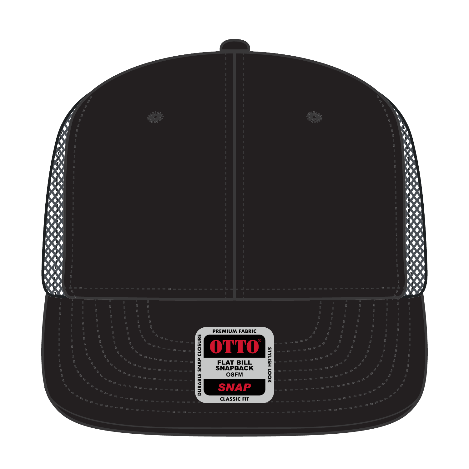 141-1070 OTTO CAP "OTTO SNAP" 6 Panel Pro Style Mesh Back Trucker Snapback Hat