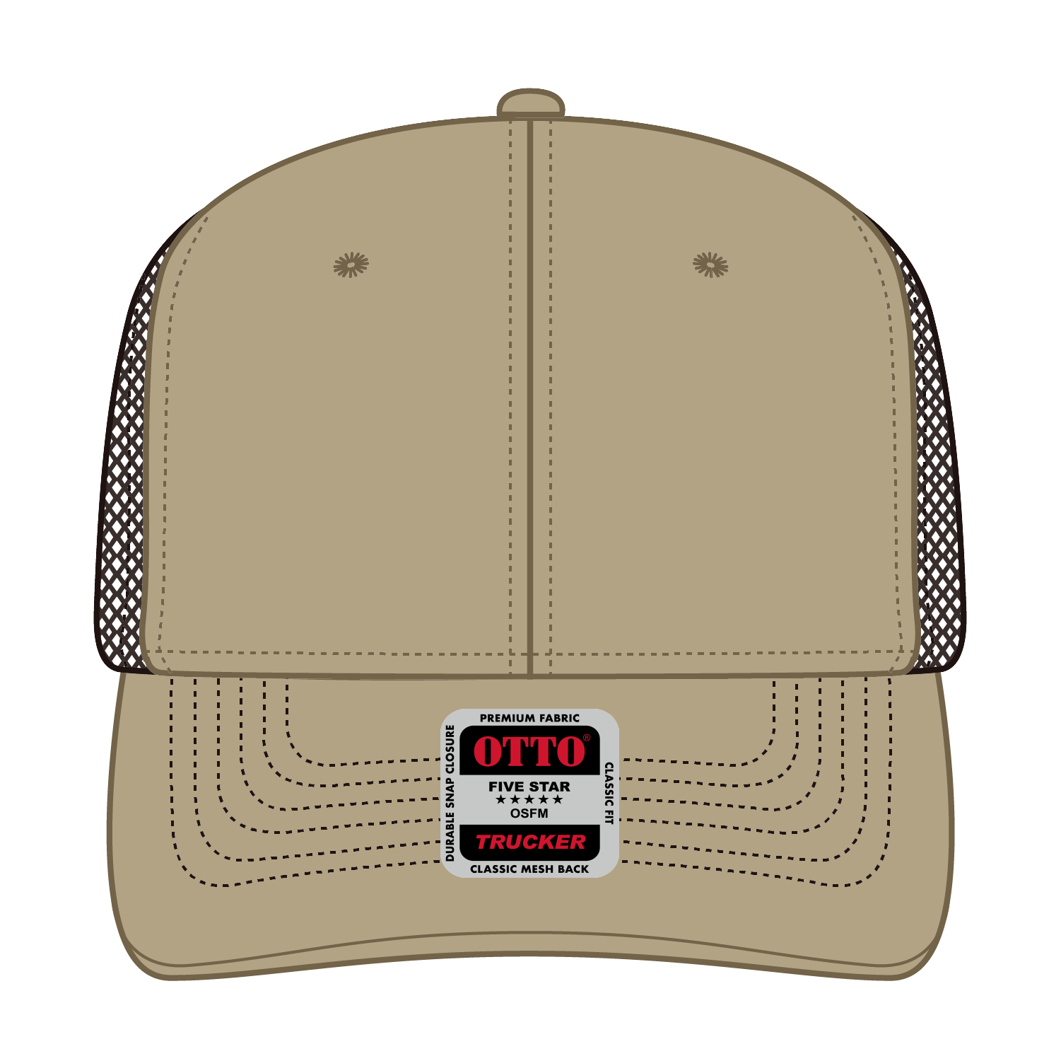 112-1 OTTO Cap 6 Panel Mid Profile Mesh Back Trucker Hat