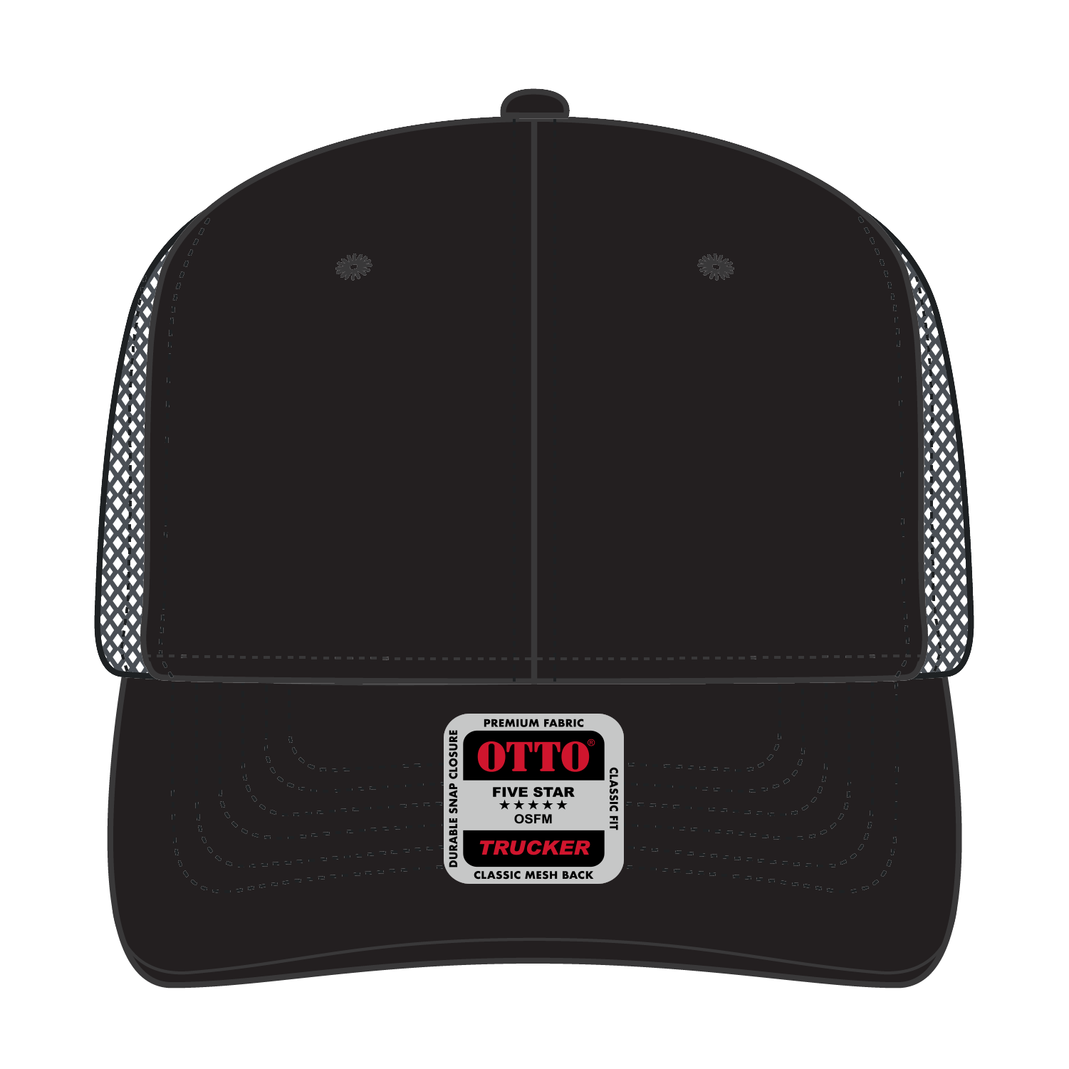 112-1 OTTO Cap 6 Panel Mid Profile Mesh Back Trucker Hat