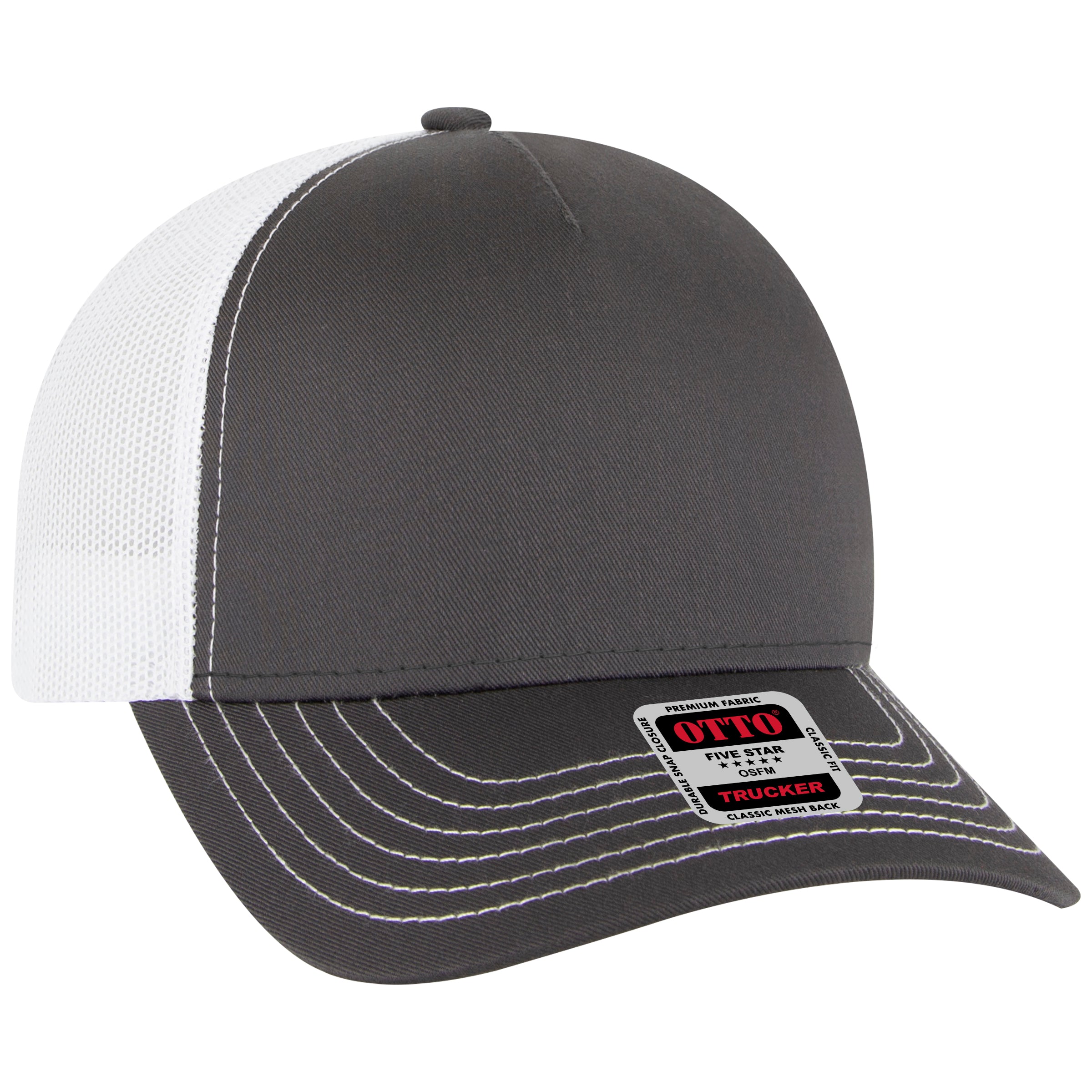 102-664 OTTO CAP 5 Panel Low Profile Mesh Back Trucker Hat