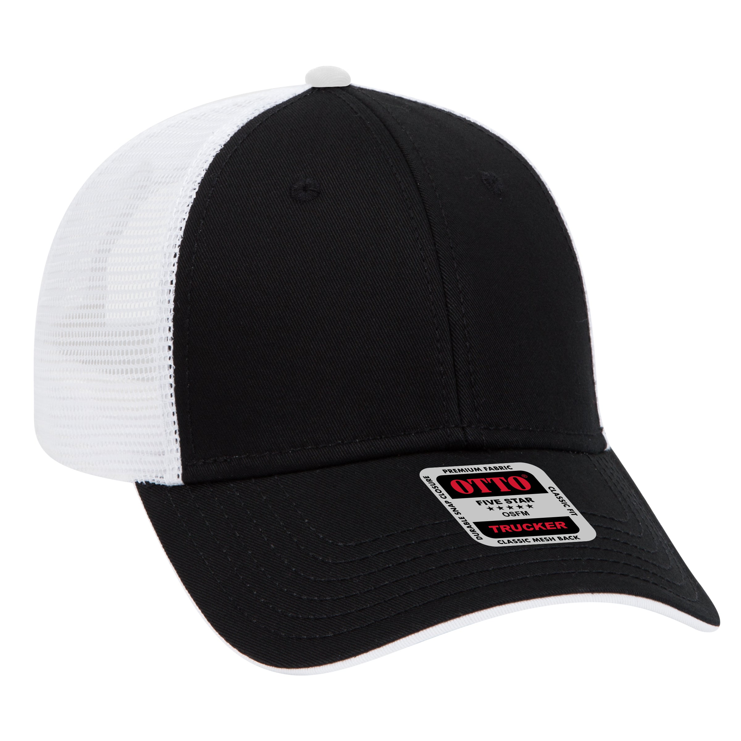 122-945 OTTO CAP 6 Panel Low Profile Mesh Back Trucker Hat