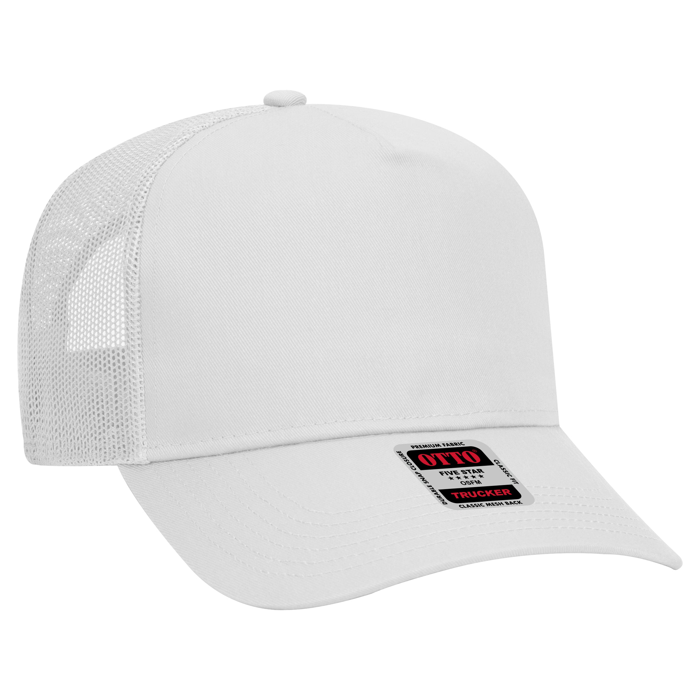 32-285 OTTO CAP 5 Panel Mid Profile Mesh Back Trucker Hat