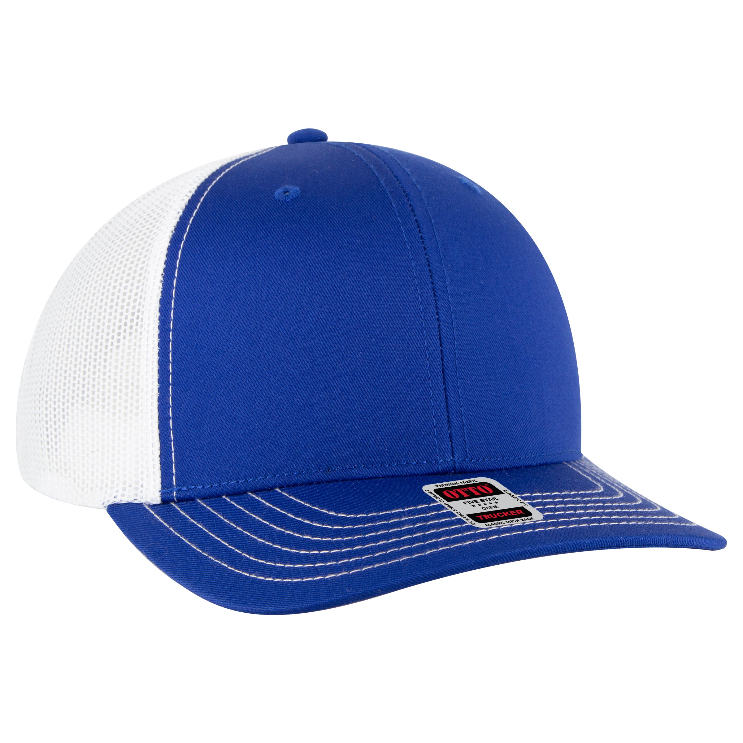 112-1 OTTO Cap 6 Panel Mid Profile Mesh Back Trucker Hat