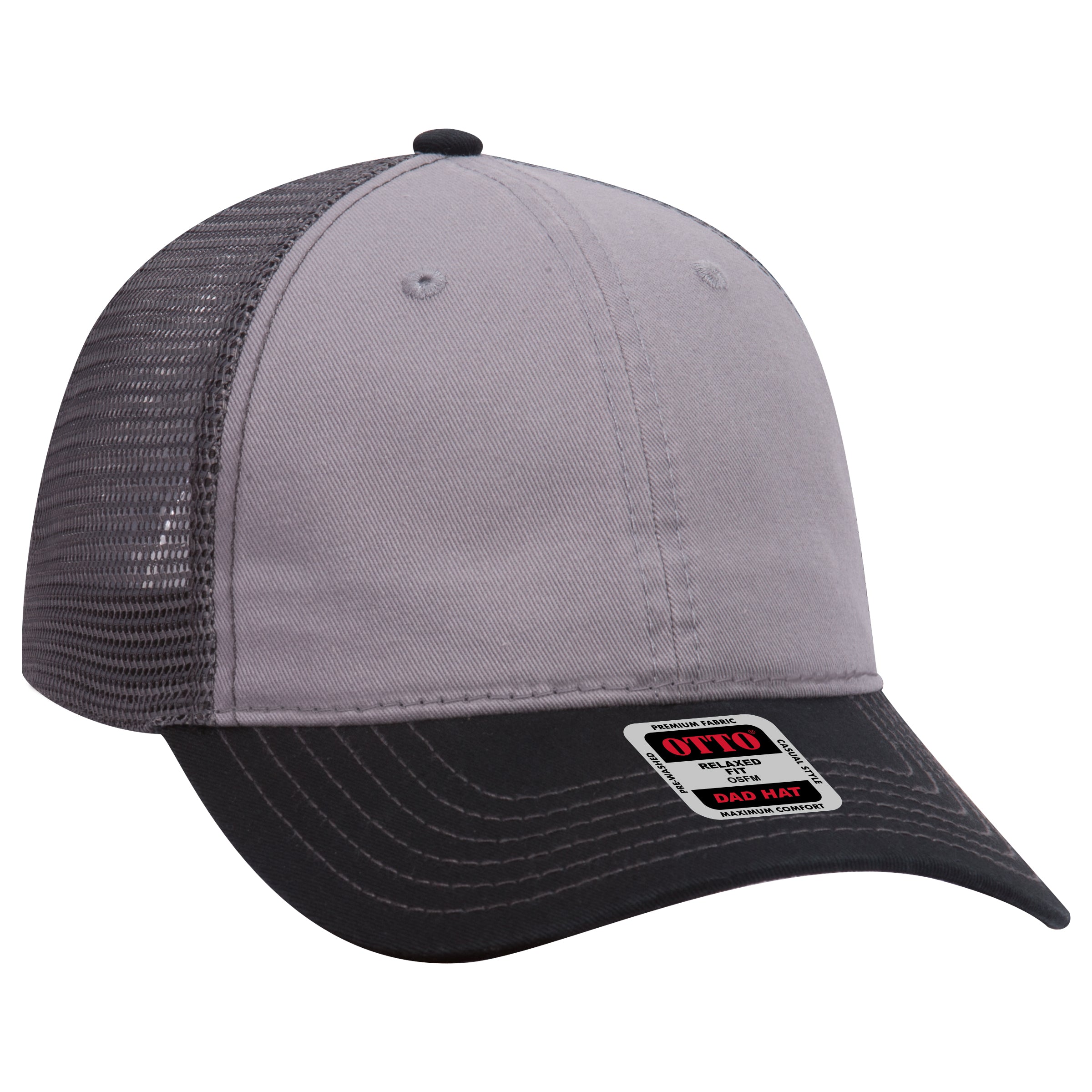 121-858 OTTO CAP 6 Panel Low Profile Mesh Back Trucker Dad Hat