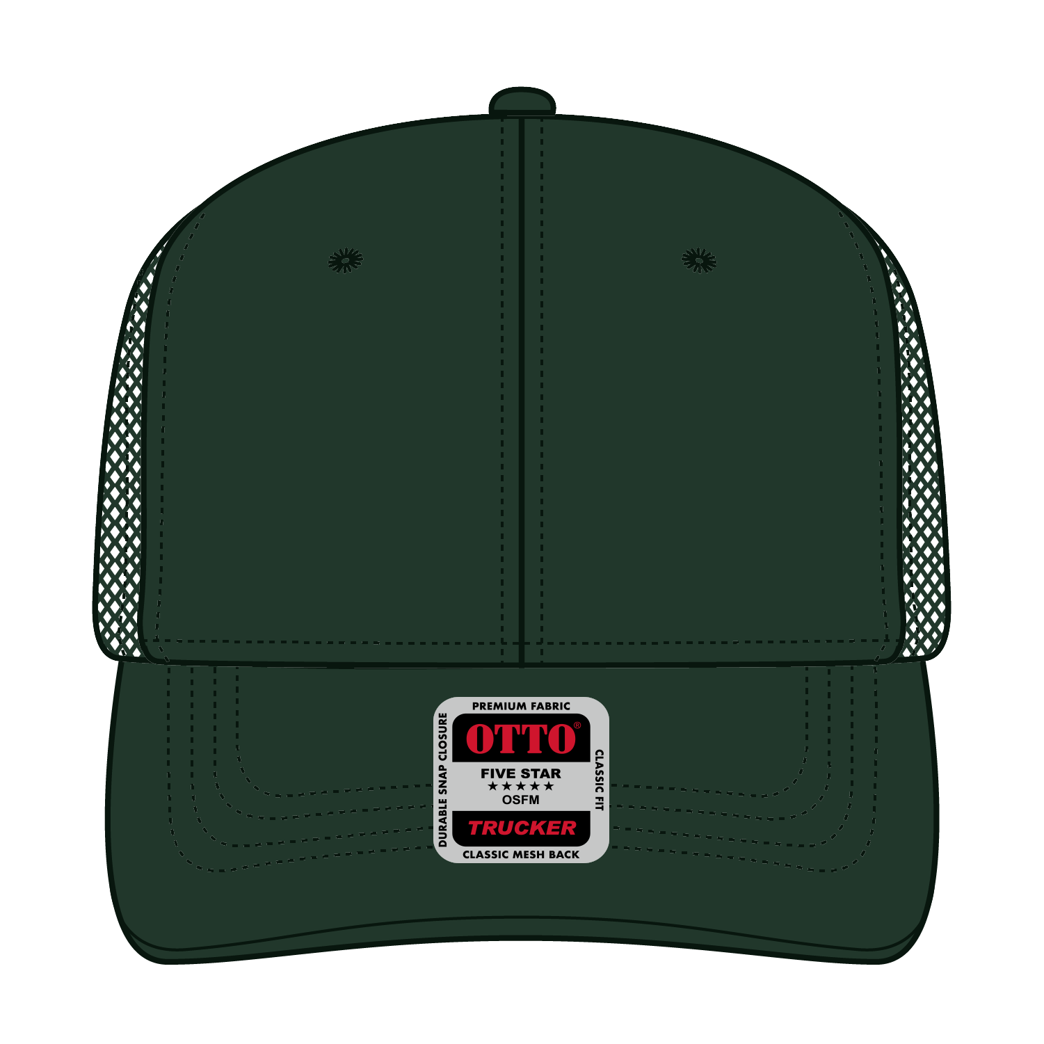 112-1 OTTO Cap 6 Panel Mid Profile Mesh Back Trucker Hat