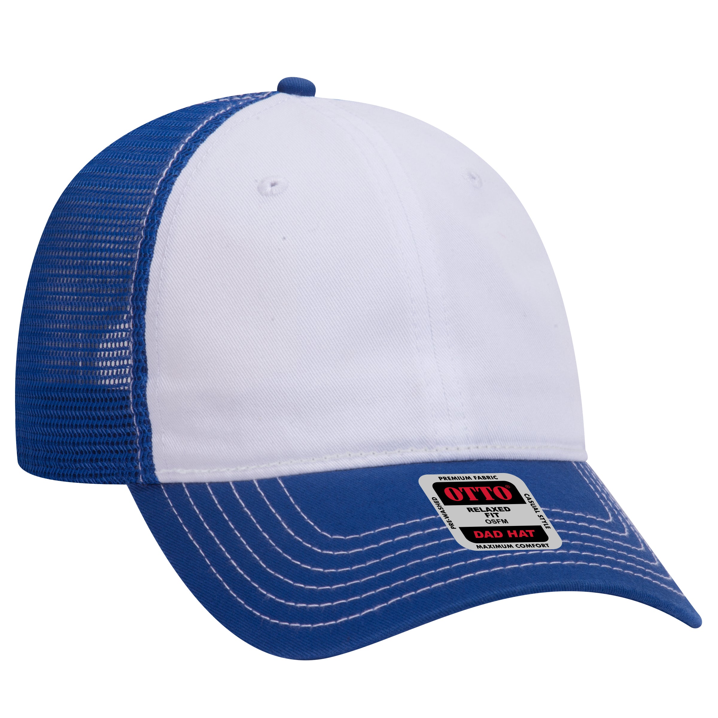 121-858 OTTO CAP 6 Panel Low Profile Mesh Back Trucker Dad Hat