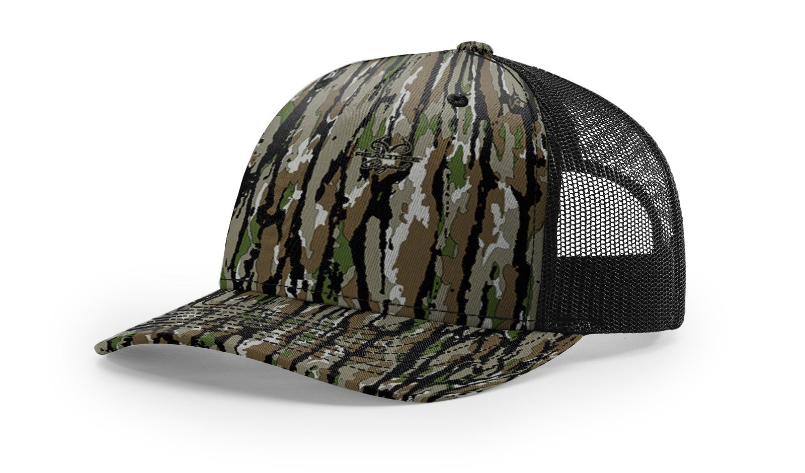 Richardson 112 PFP Duck Camo Trucker Hat with black mesh back from Duck Camo Collection.