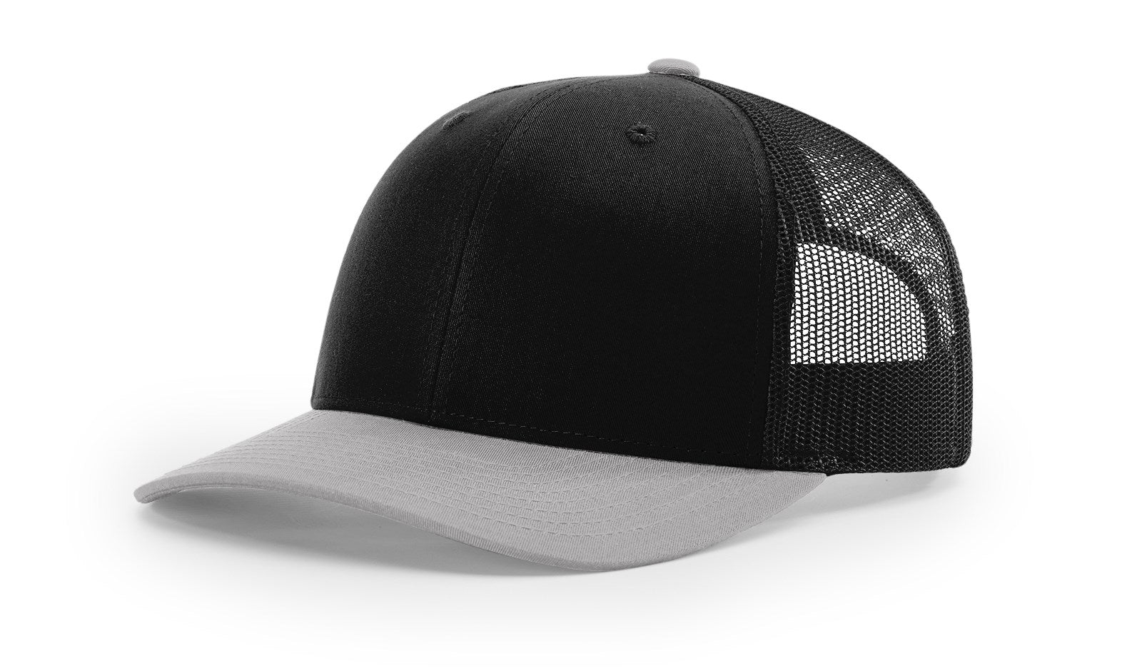 Richardson 112 Blank Trucker Hat in Black and Grey from The Hometown Co.