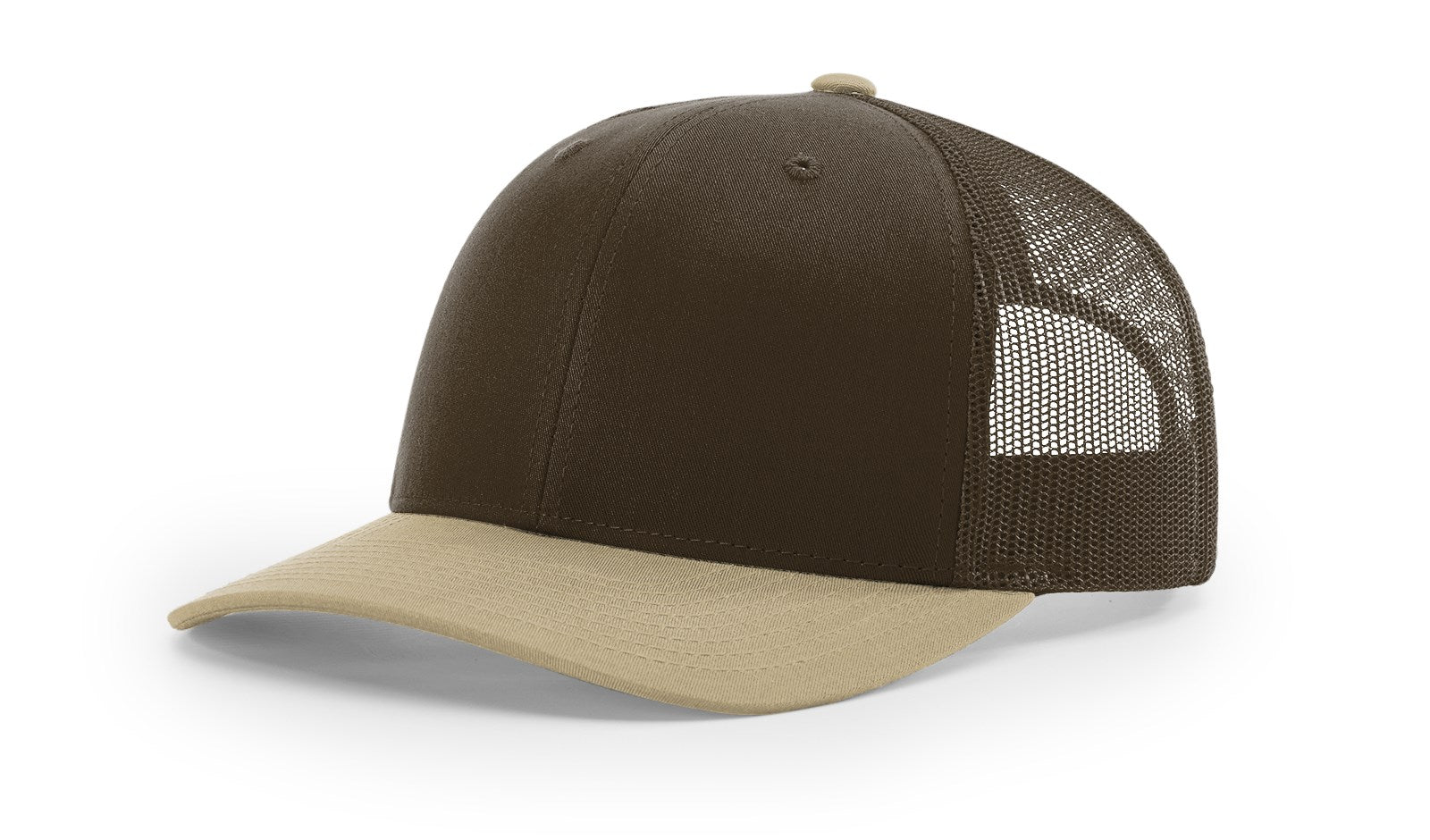 Richardson 112 blank trucker hat in brown and khaki by The Hometown Co.