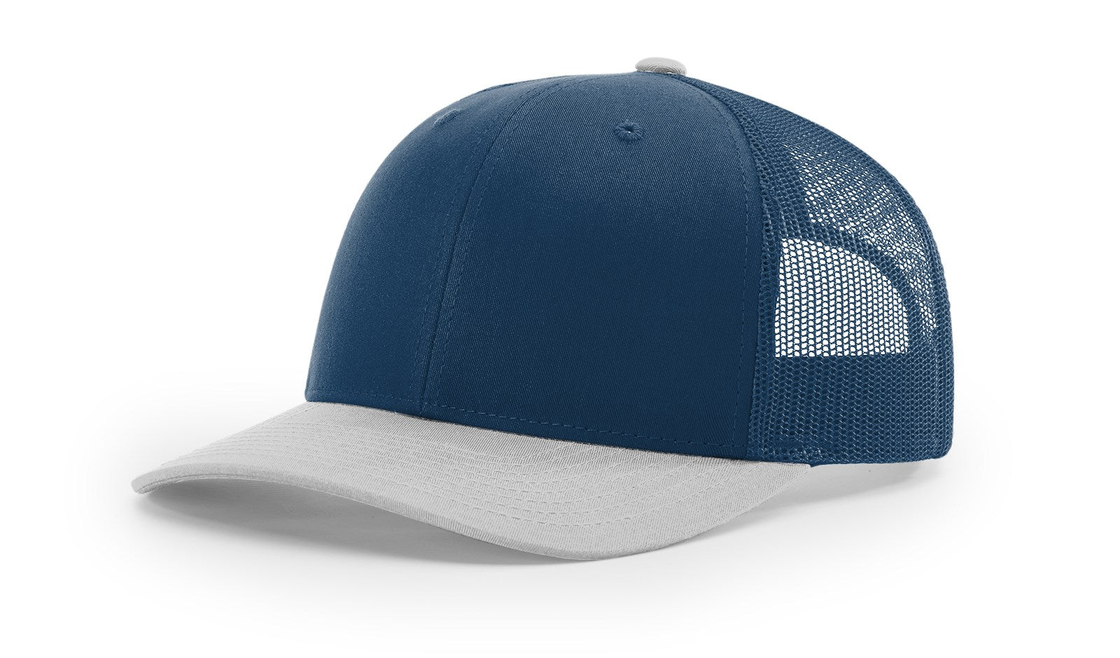 Light blue and grey Richardson 112 blank trucker hat by The Hometown Co.
