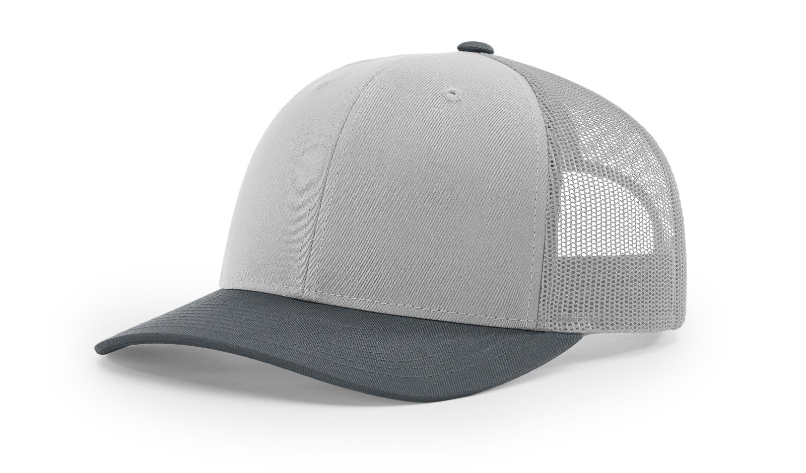 Richardson 112 Blank Trucker Hat in light grey and gunmetal by The Hometown Co.