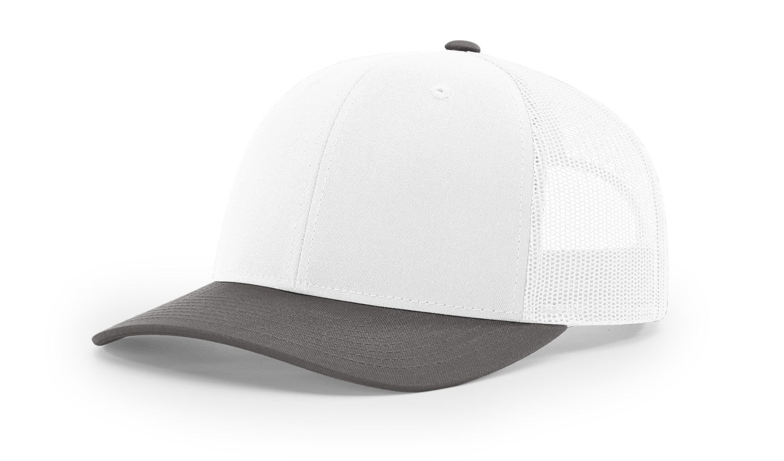 Richardson 112 Blank Trucker Hat in white and charcoal from The Hometown Co.