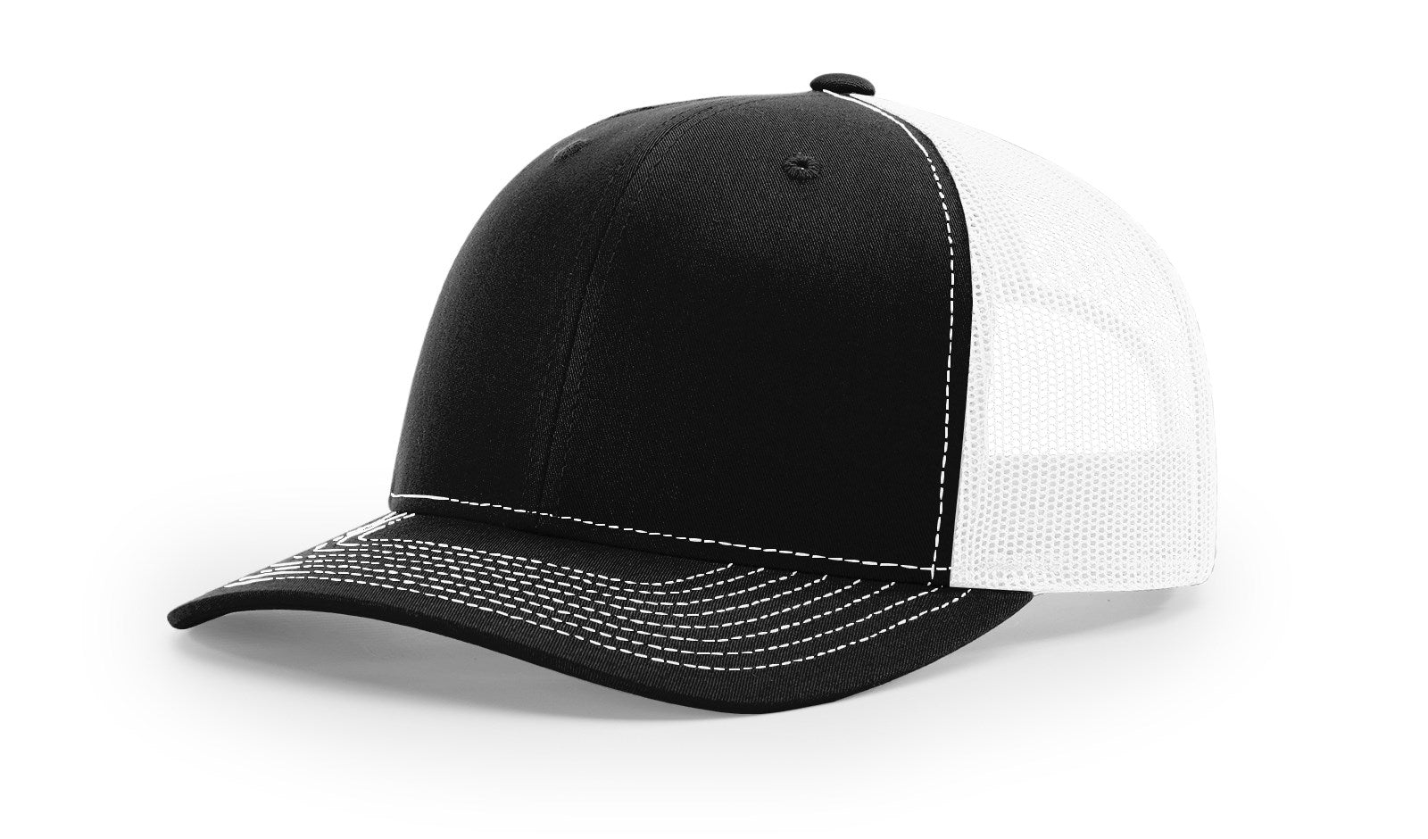 Richardson 112 Blank Trucker Hat in black and white by The Hometown Co.
