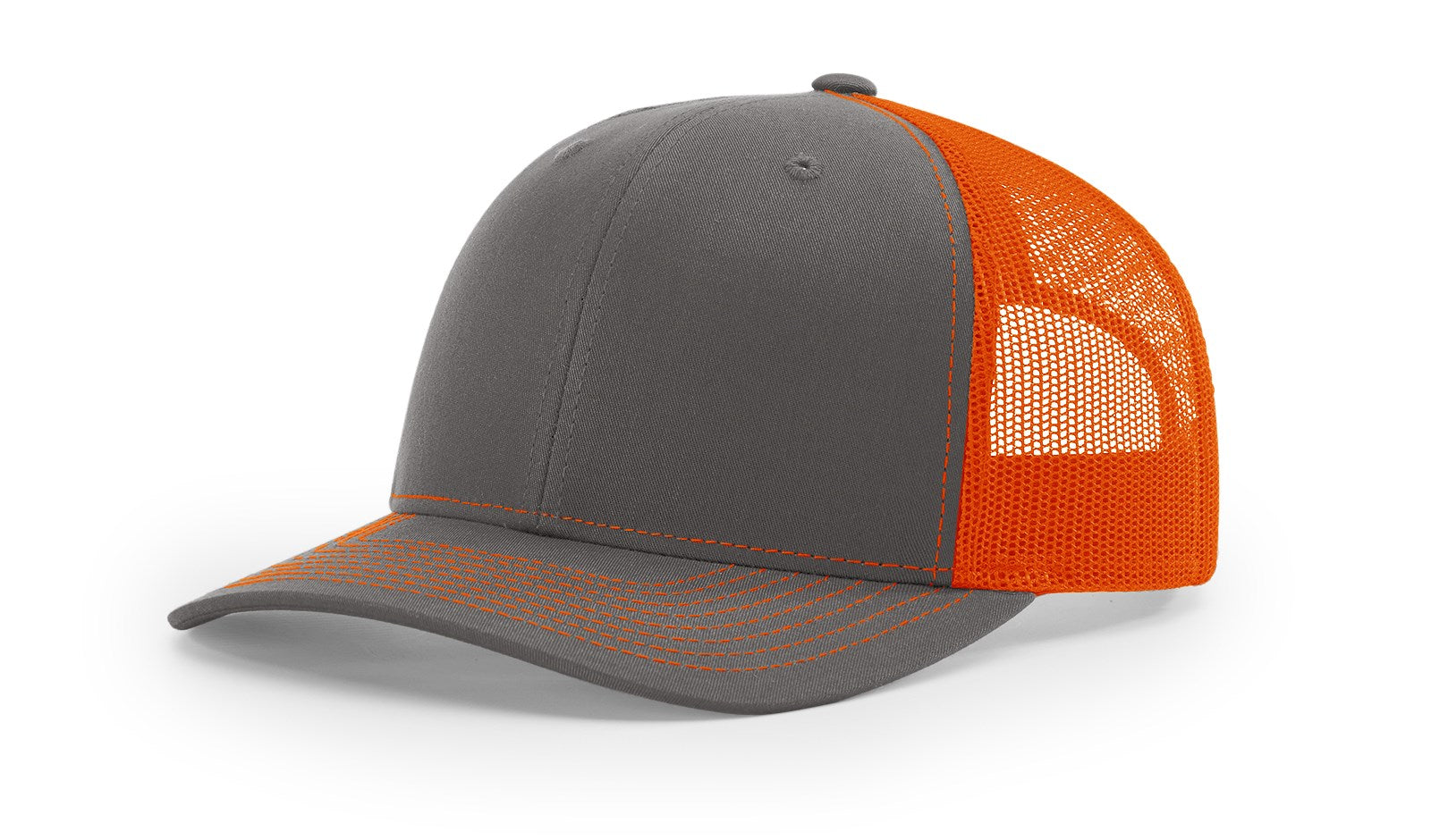 Richardson 112 Blank Trucker Hat in Charcoal and Orange by The Hometown Co.