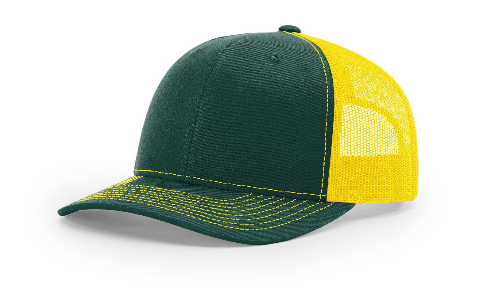 Richardson 112 blank trucker hat in dark green and yellow by The Hometown Co.