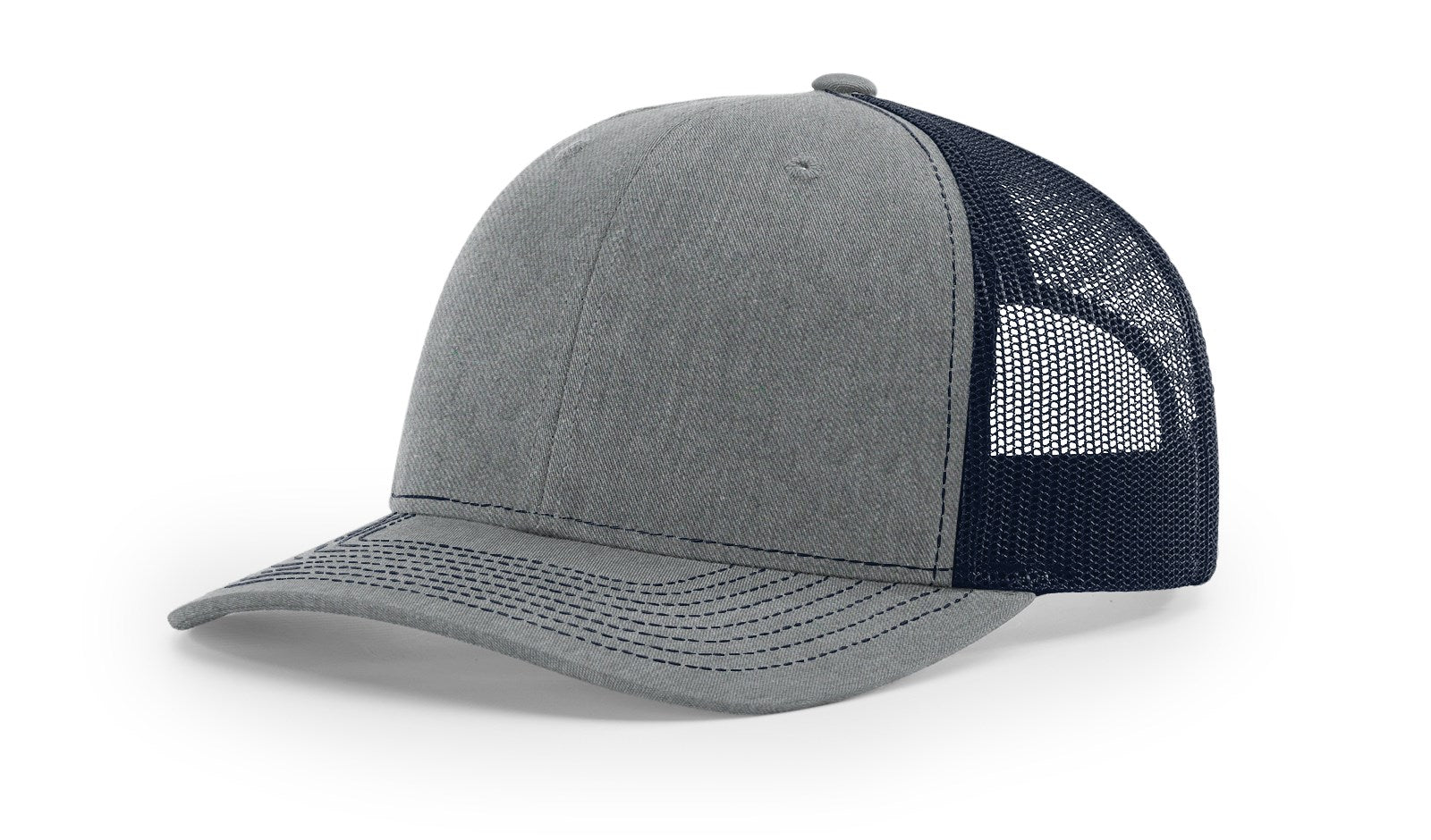 Richardson 112 Blank Trucker Hat in Heather Grey and Navy by The Hometown Co.