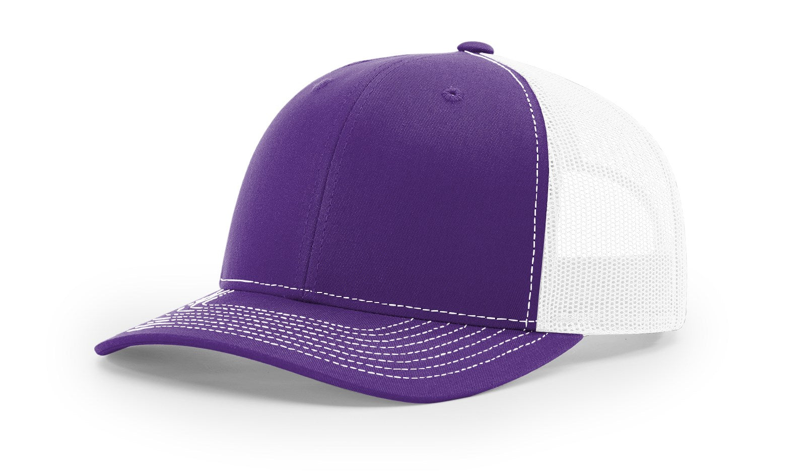 Purple and white Richardson 112 blank trucker hat from The Hometown Co.