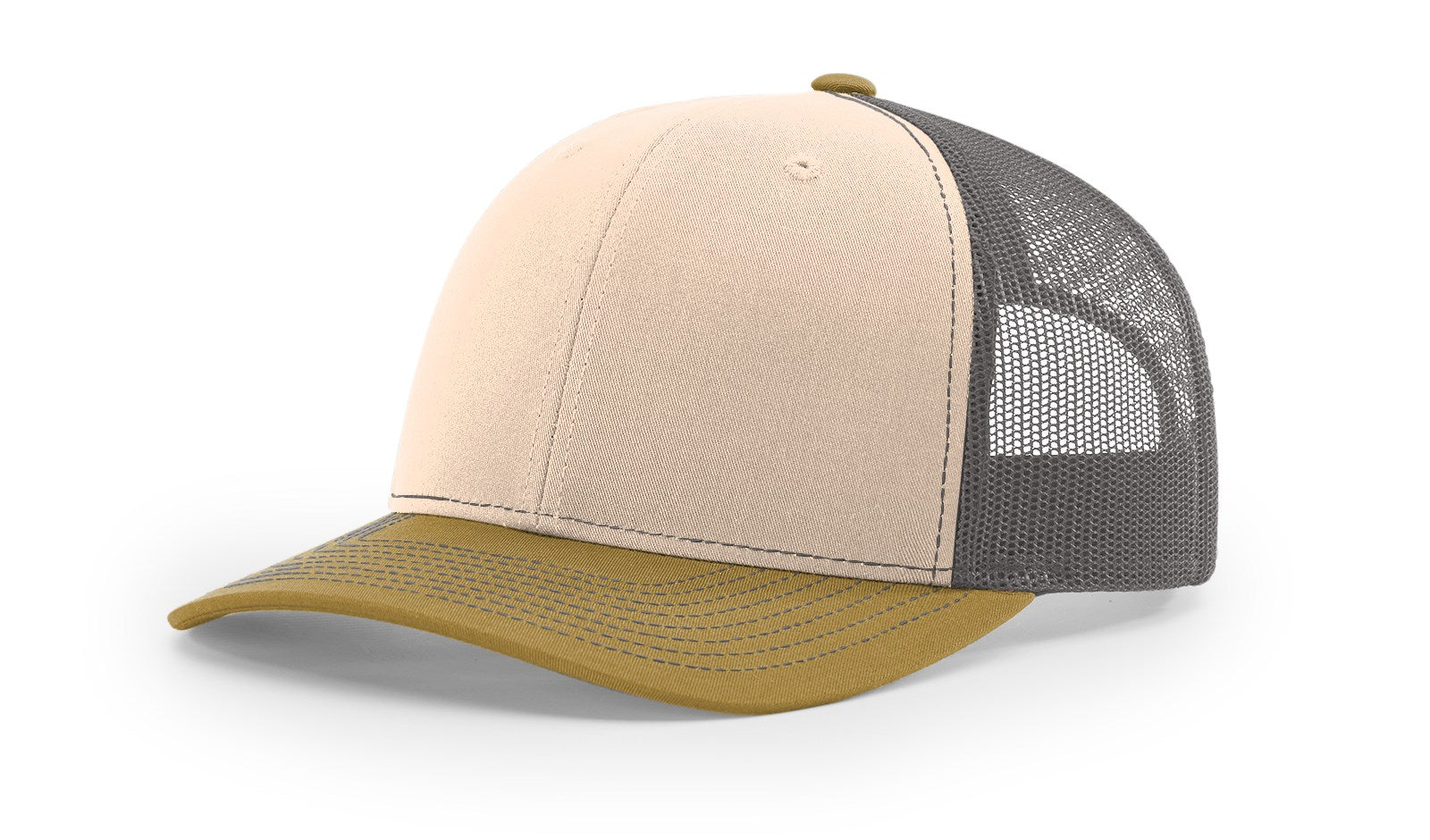 Richardson 112 Blank Trucker Hat in Mink, Beige, Charcoal, Amber Gold.