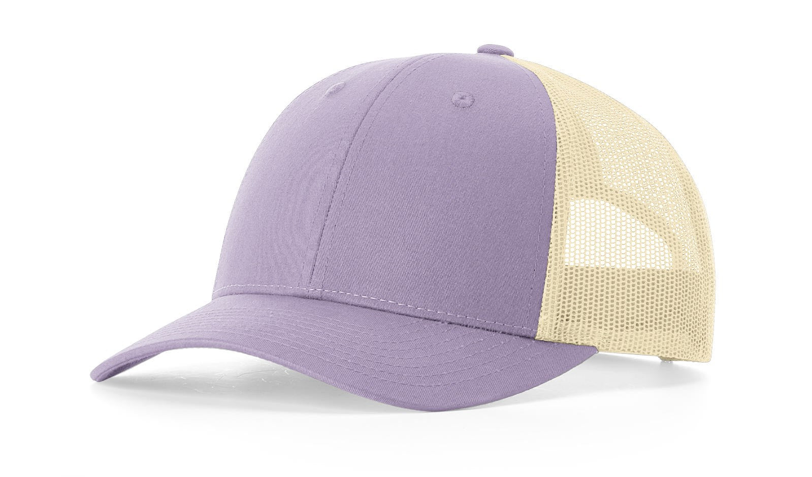 Lilac-Birch Richardson 115 Low-Profile Trucker Cap with mesh back and curved brim.