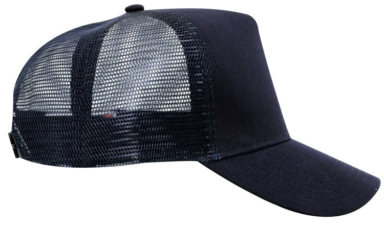 32-1104 OTTO CAP 5 Panel Mid Profile Mesh Back Trucker Hat