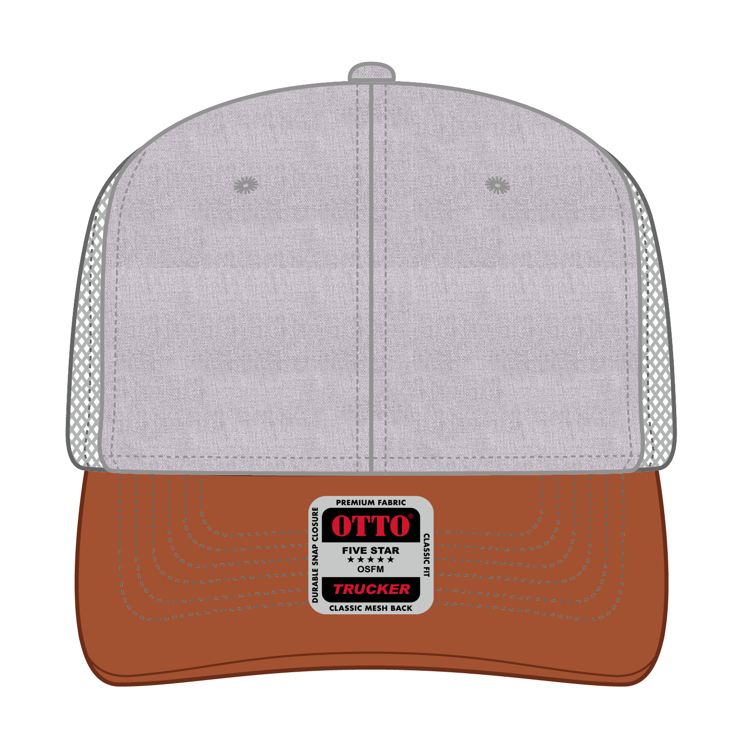 112-1 OTTO Cap 6 Panel Mid Profile Mesh Back Trucker Hat