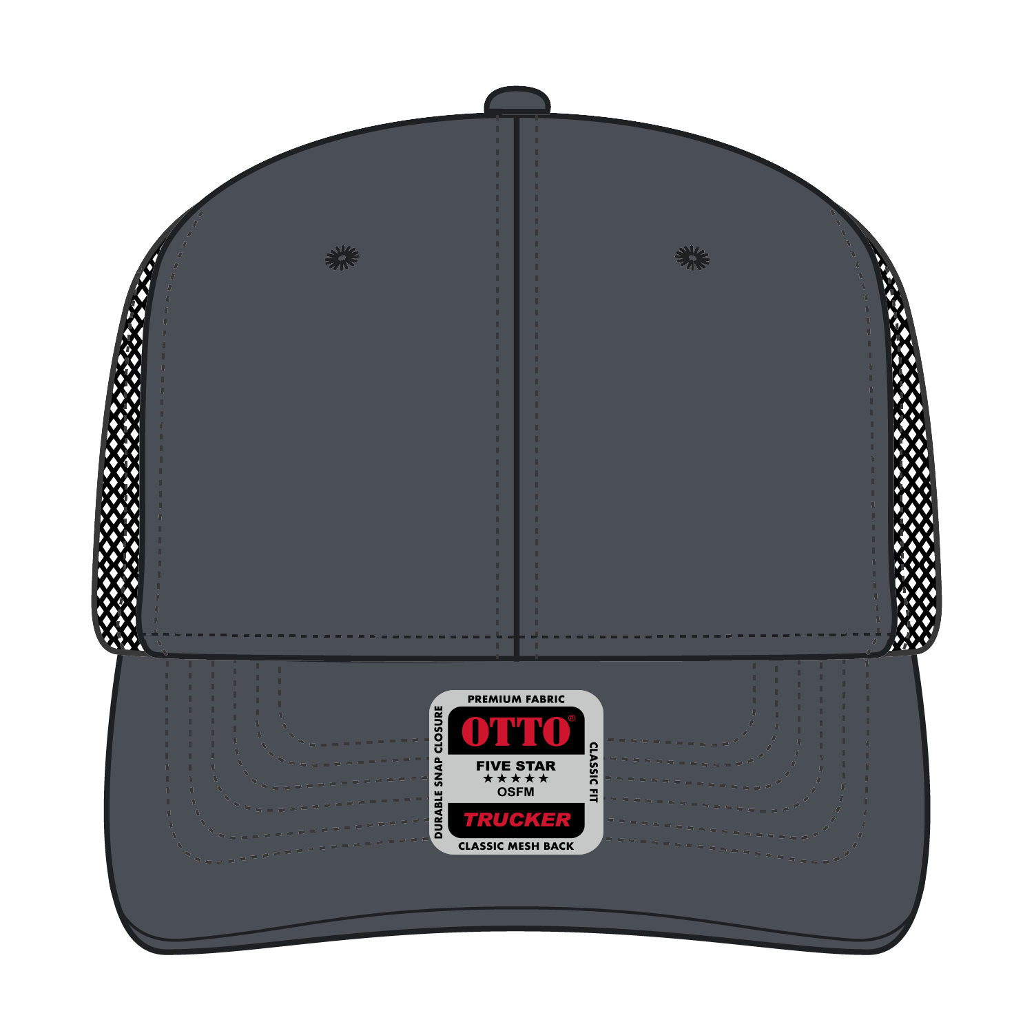 112-1 OTTO Cap 6 Panel Mid Profile Mesh Back Trucker Hat