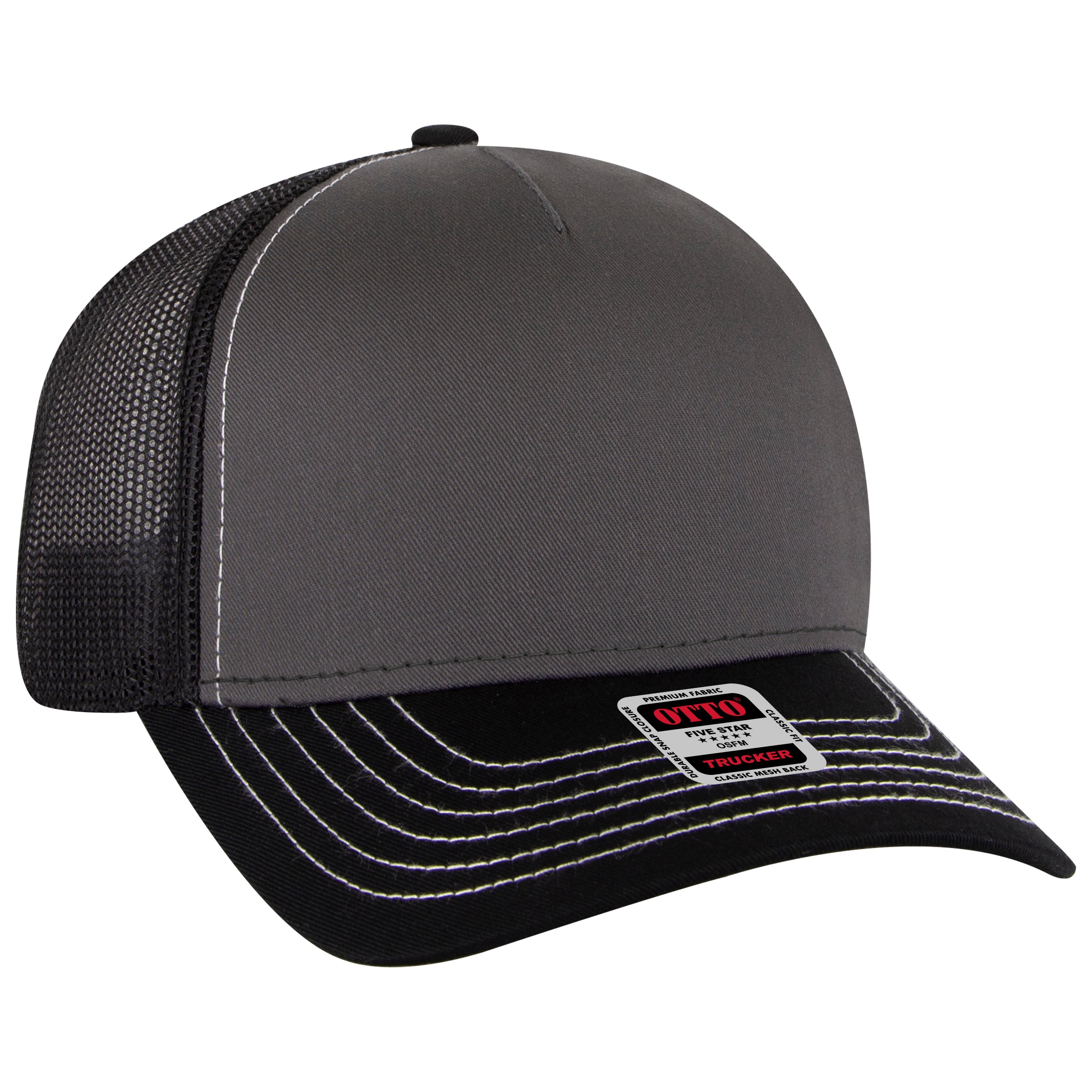 102-664 OTTO CAP 5 Panel Low Profile Mesh Back Trucker Hat