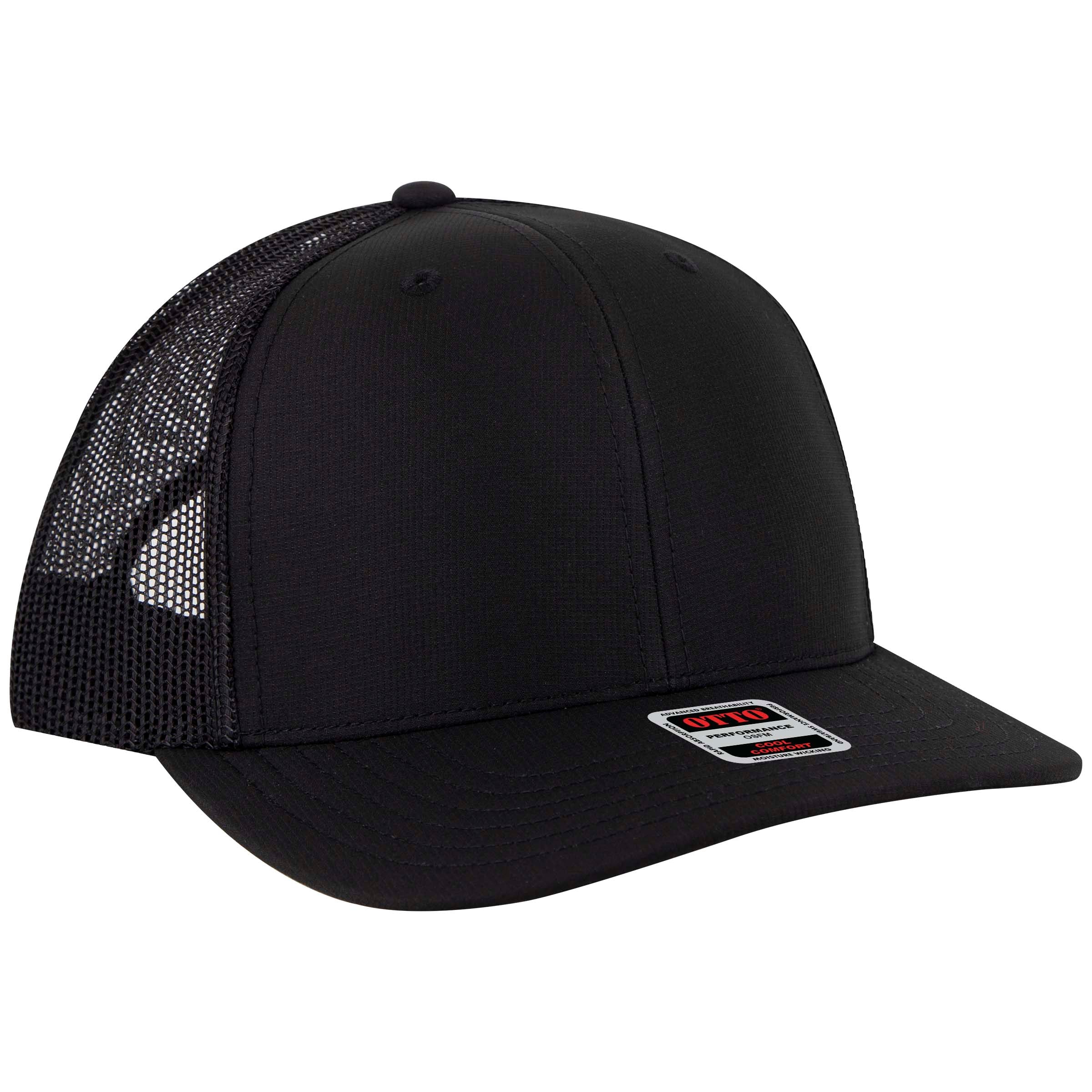 112-3 OTTO Cap 6 Panel Mid Profile Mesh Back Trucker Hat