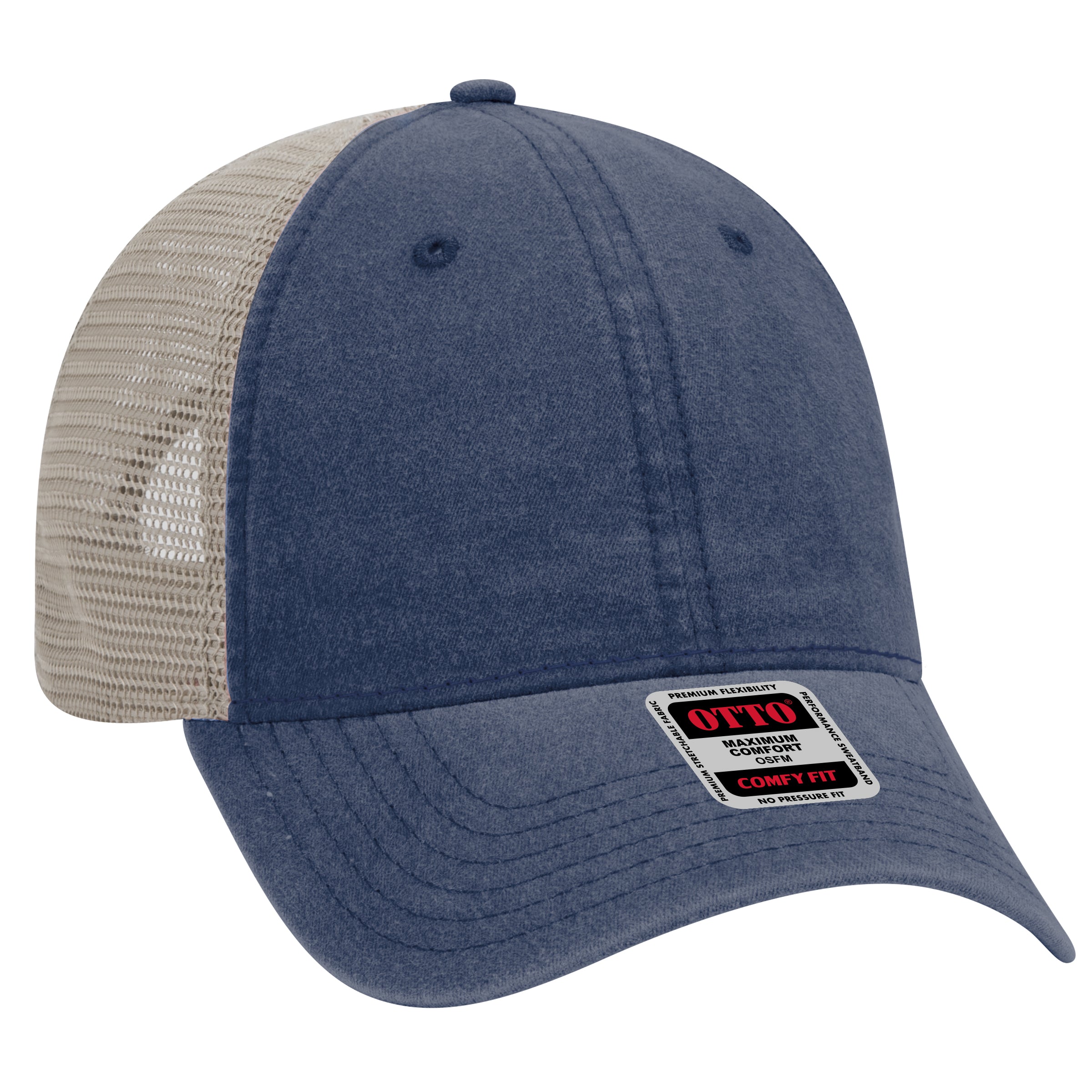 121-1202 OTTO CAP "OTTO COMFY FIT" 6 Panel Low Profile Mesh Back Trucker Hat