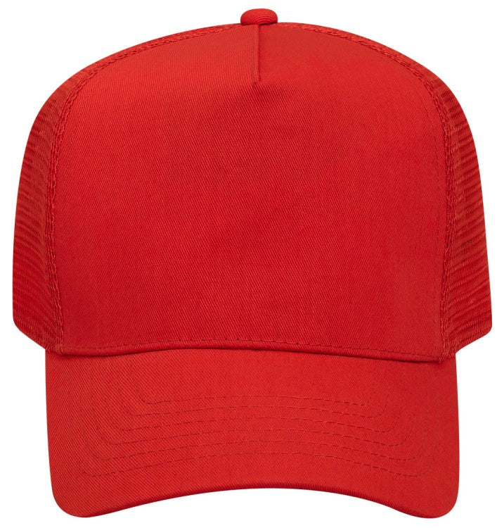 32-1104 OTTO CAP 5 Panel Mid Profile Mesh Back Trucker Hat