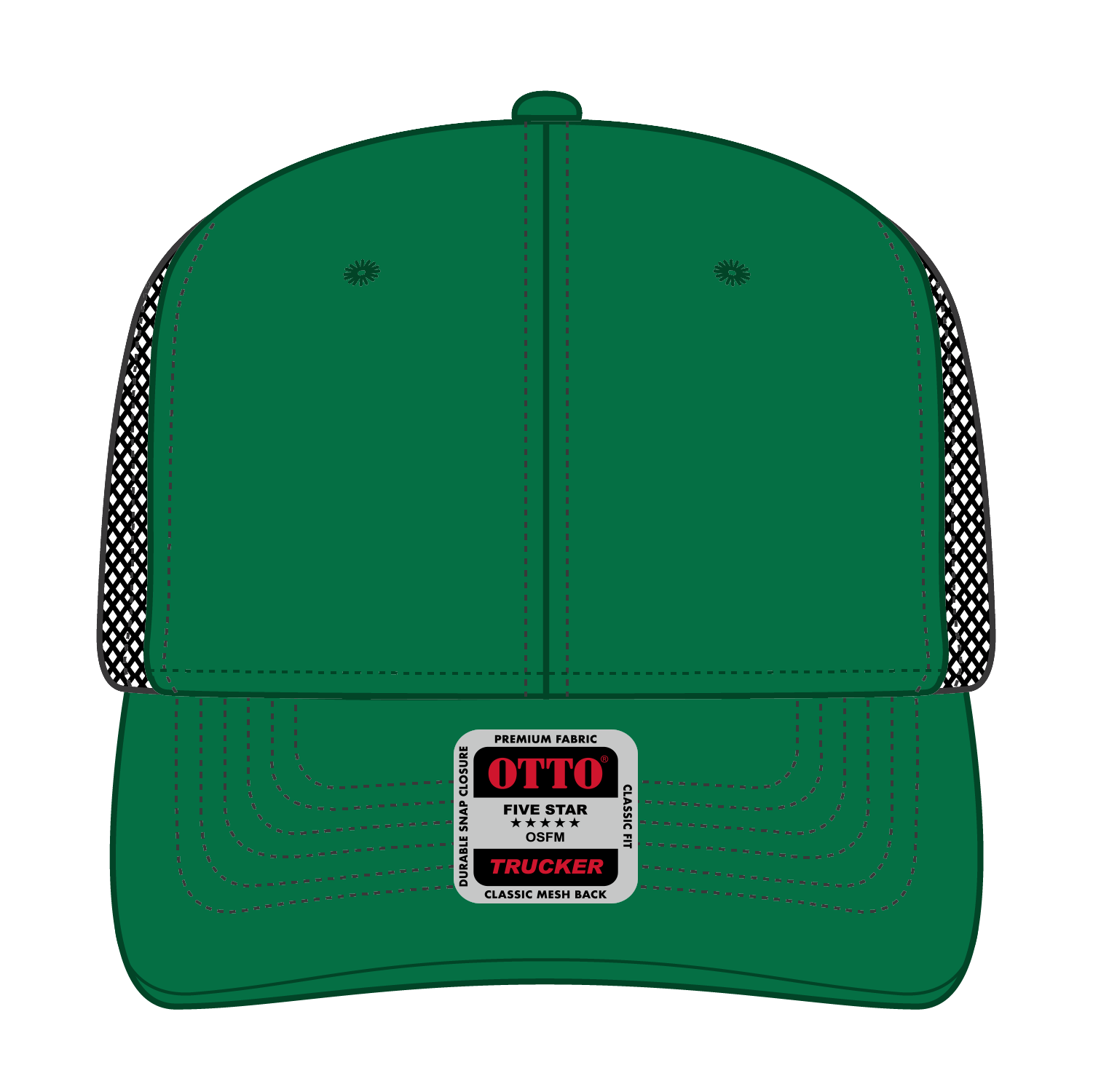 112-1 OTTO Cap 6 Panel Mid Profile Mesh Back Trucker Hat