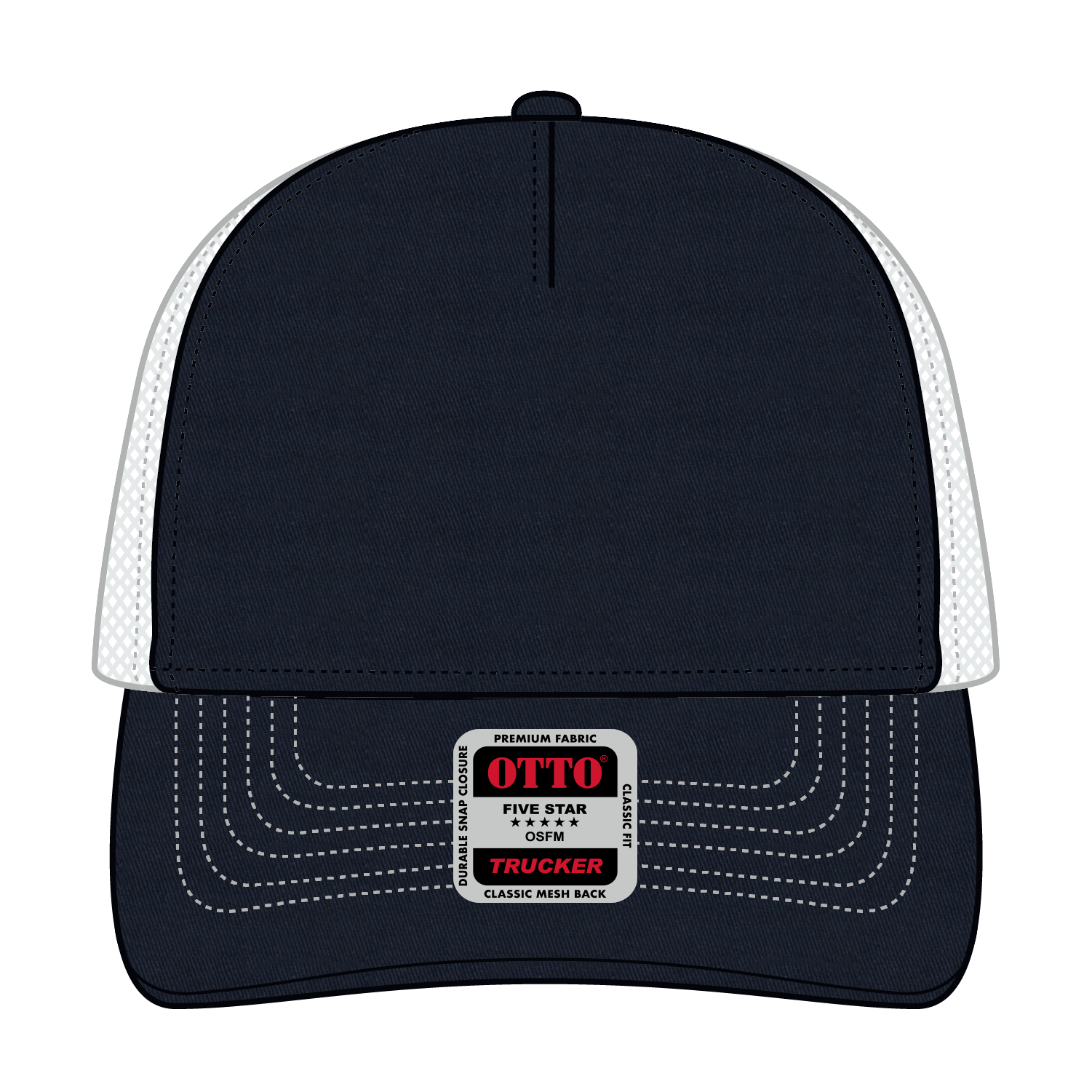 102-664 OTTO CAP 5 Panel Low Profile Mesh Back Trucker Hat