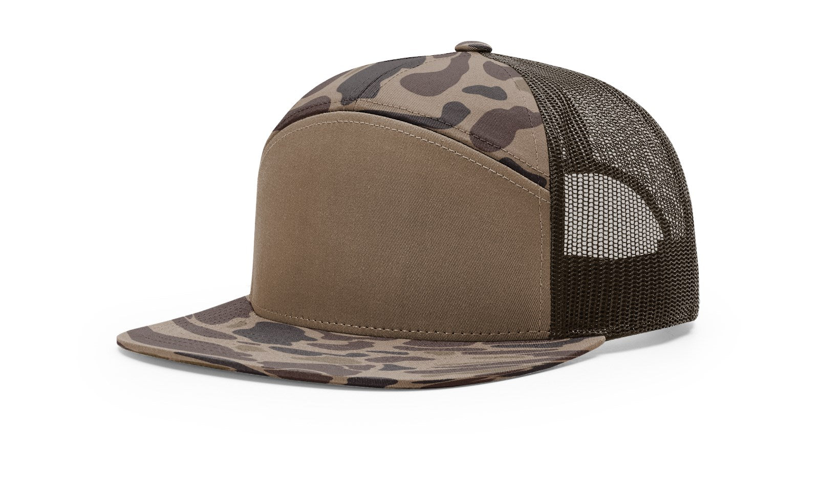 Richardson 112 Blank Trucker Hat in Bark Duck Camo and Brown by The Hometown Co.