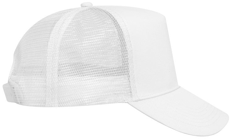 32-1104 OTTO CAP 5 Panel Mid Profile Mesh Back Trucker Hat