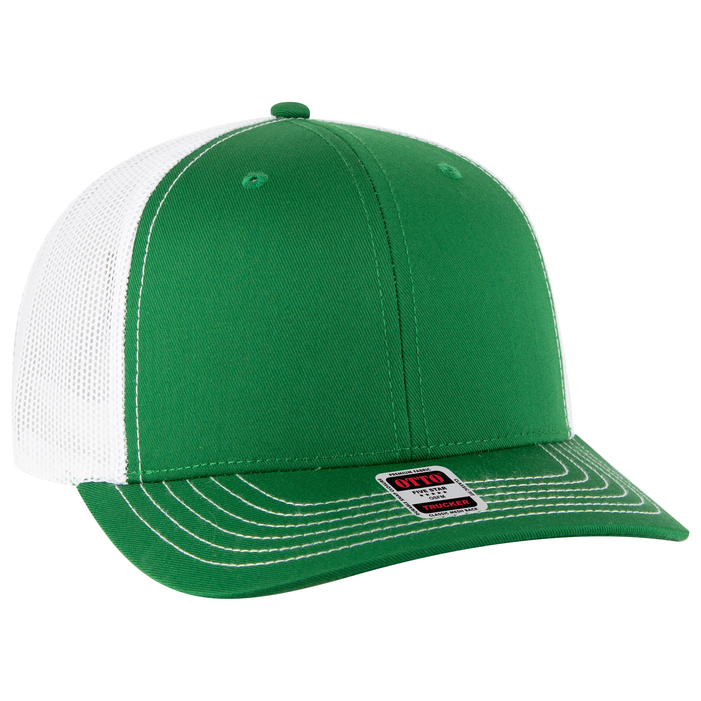 112-1 OTTO Cap 6 Panel Mid Profile Mesh Back Trucker Hat