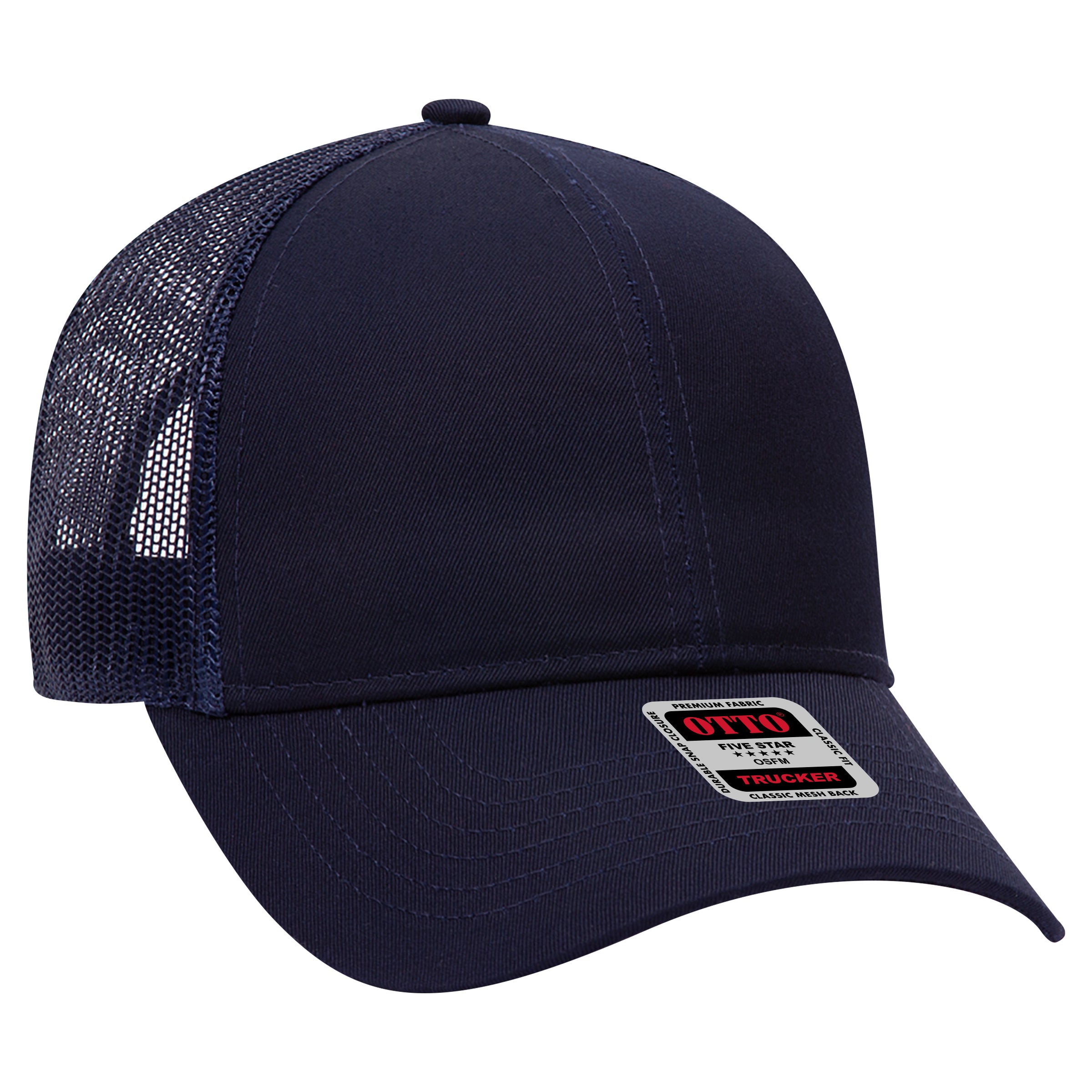 30-287 OTTO CAP 6 Panel Mid Profile Mesh Back Trucker Hat