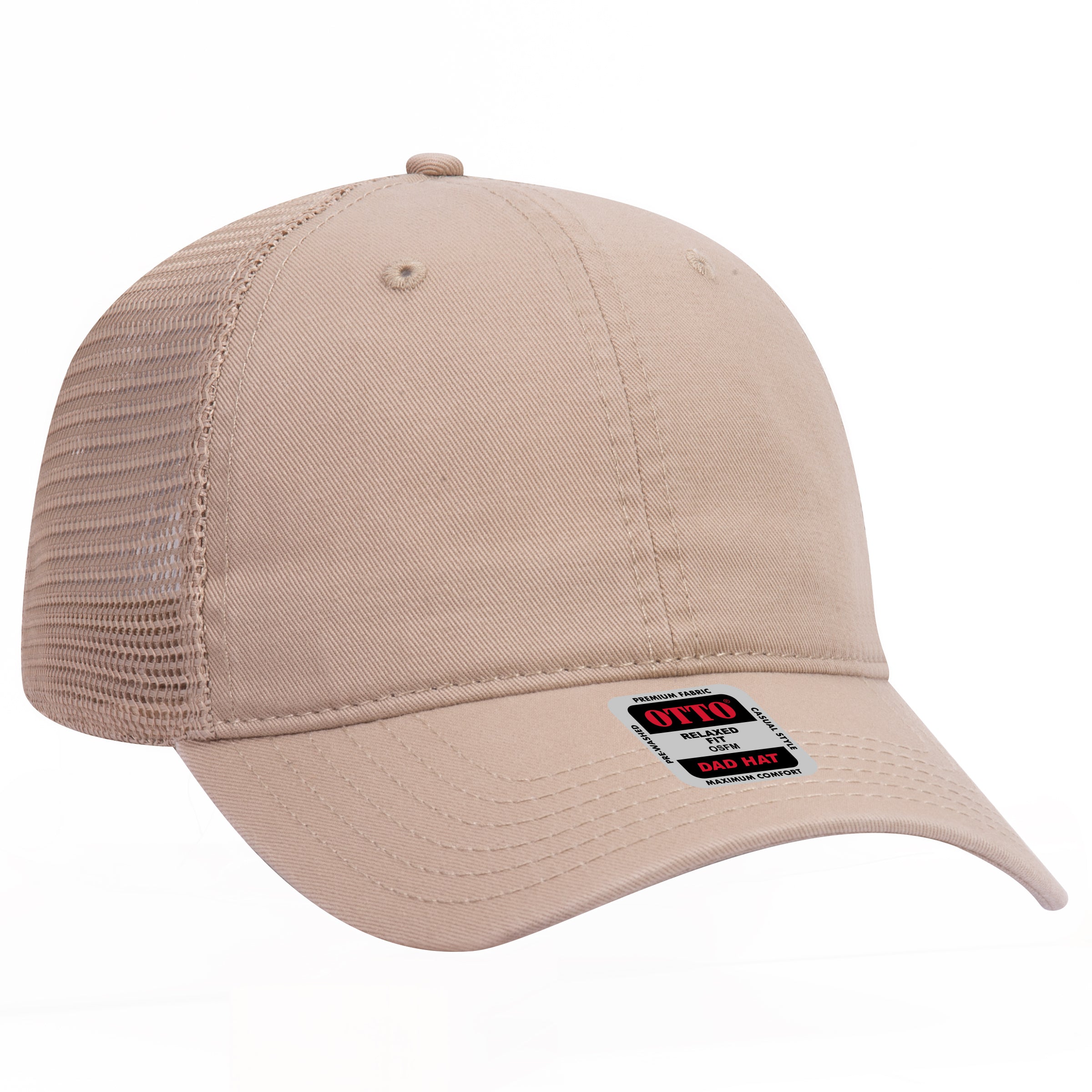 121-858 OTTO CAP 6 Panel Low Profile Mesh Back Trucker Dad Hat