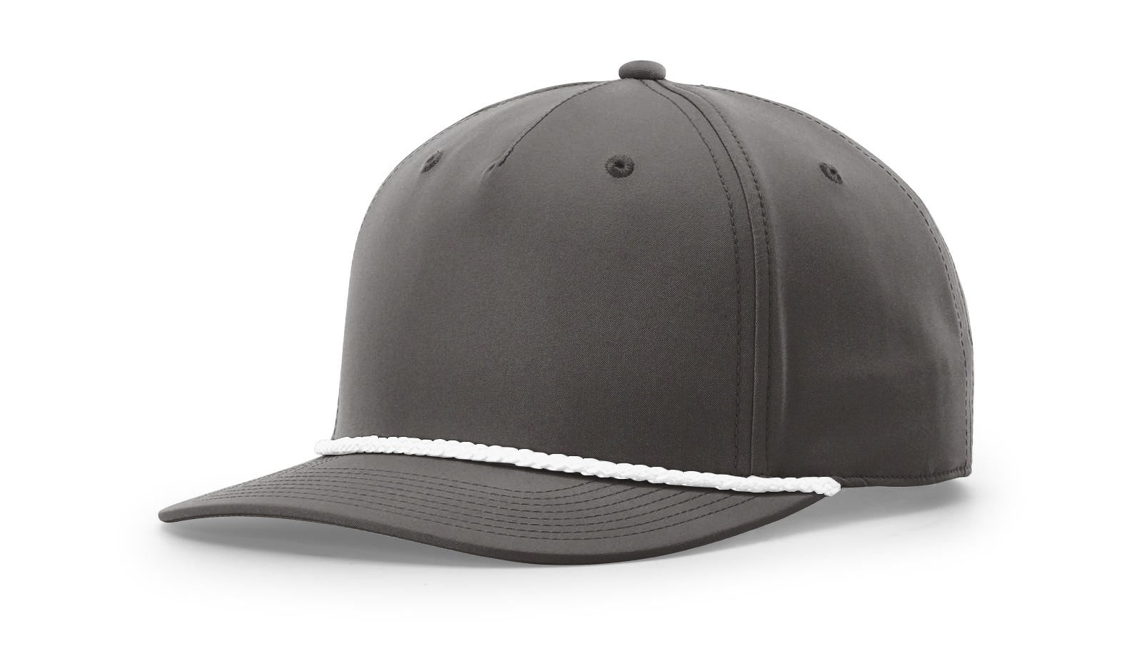 Richardson 258 Mid-Pro Twill Trucker Cap in dark grey and white.