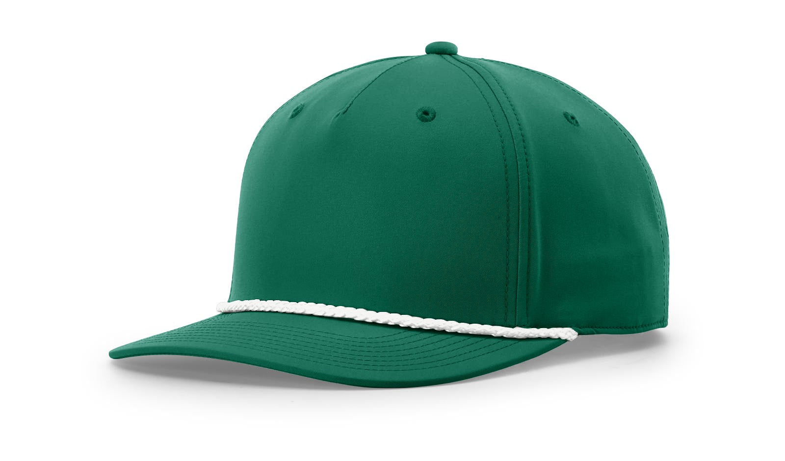 Richardson 258 Mid-Pro Twill Trucker Cap in Kelly Green with White Mesh Back.