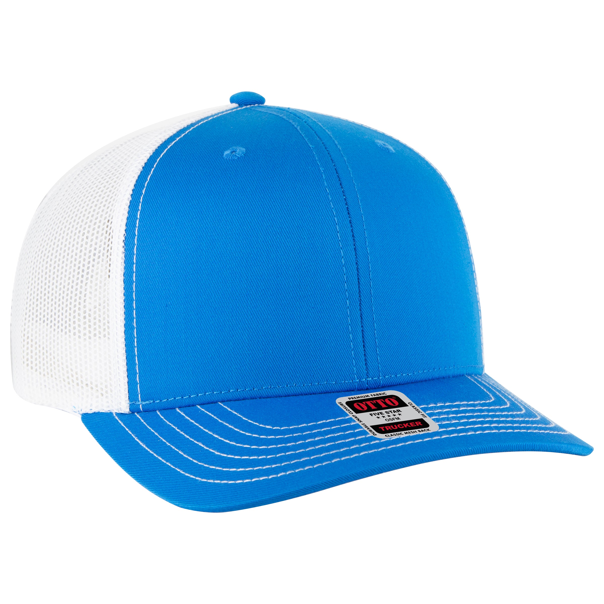 112-1 OTTO Cap 6 Panel Mid Profile Mesh Back Trucker Hat