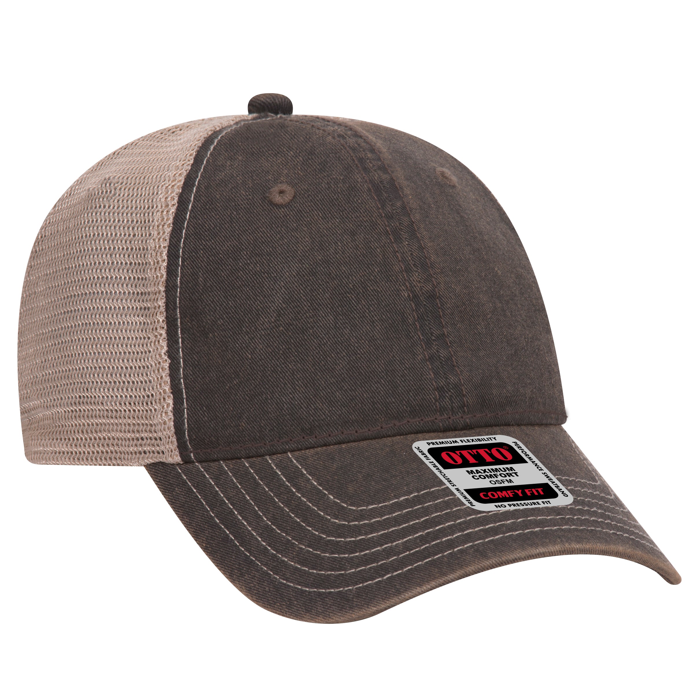 121-1297 OTTO CAP 6 Panel Low Profile Soft Polyester Mesh Back Baseball Cap