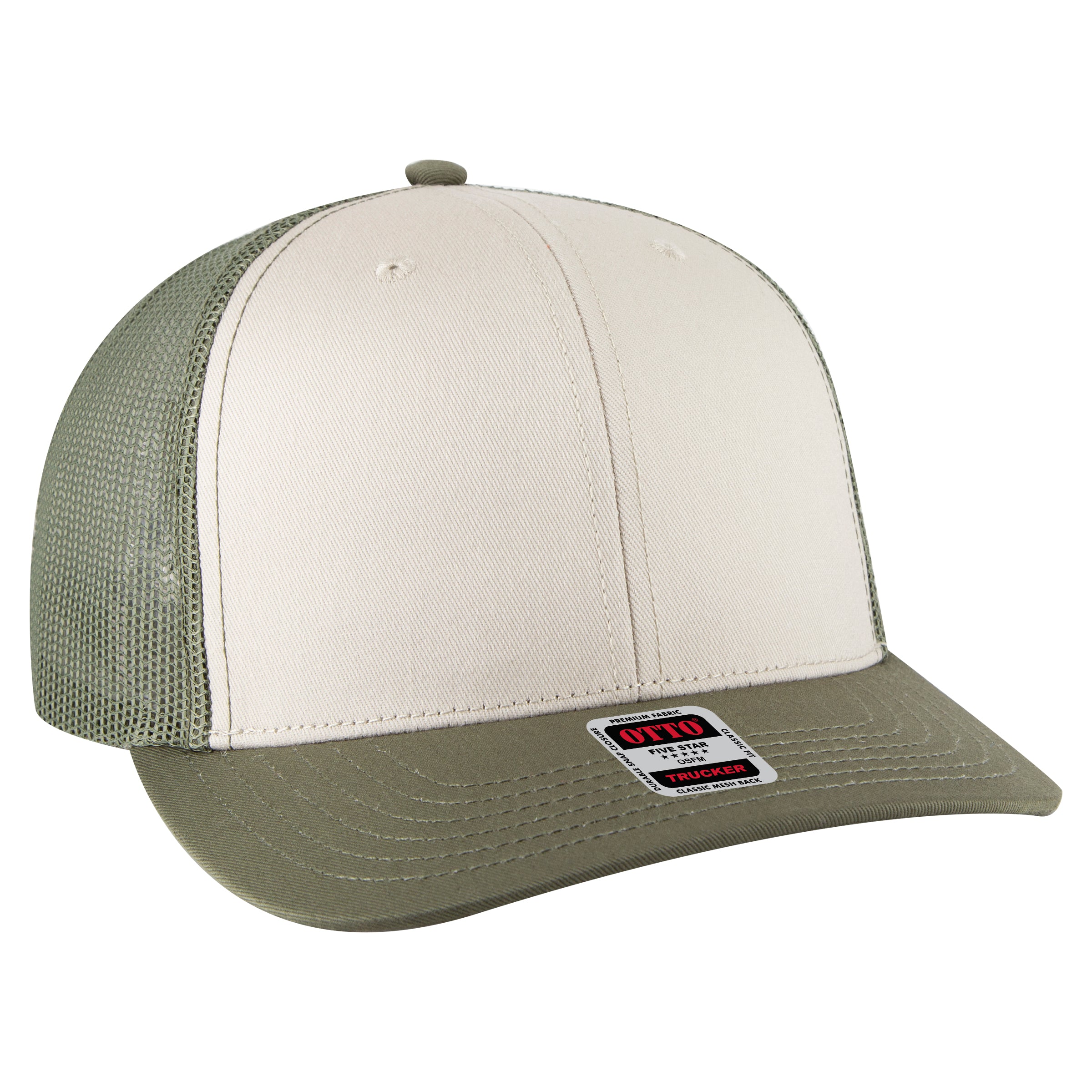 112-1 OTTO Cap 6 Panel Mid Profile Mesh Back Trucker Hat