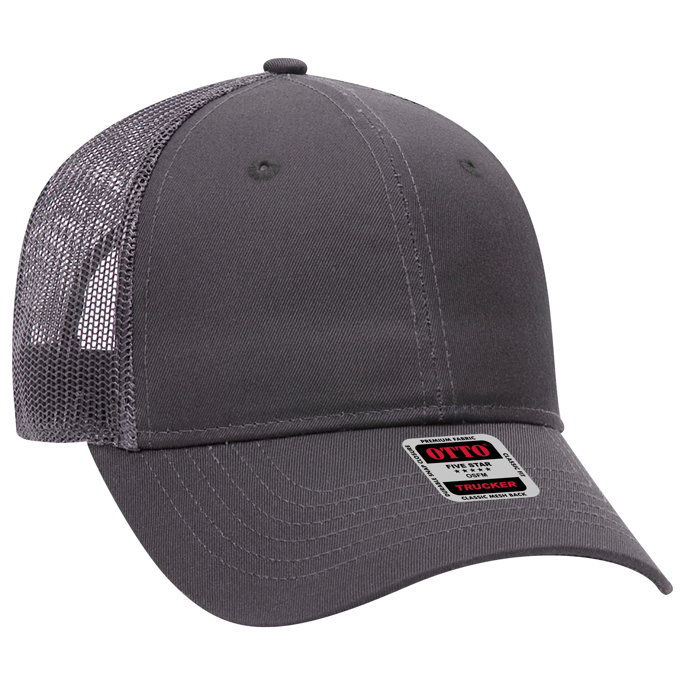 30-287 OTTO CAP 6 Panel Mid Profile Mesh Back Trucker Hat