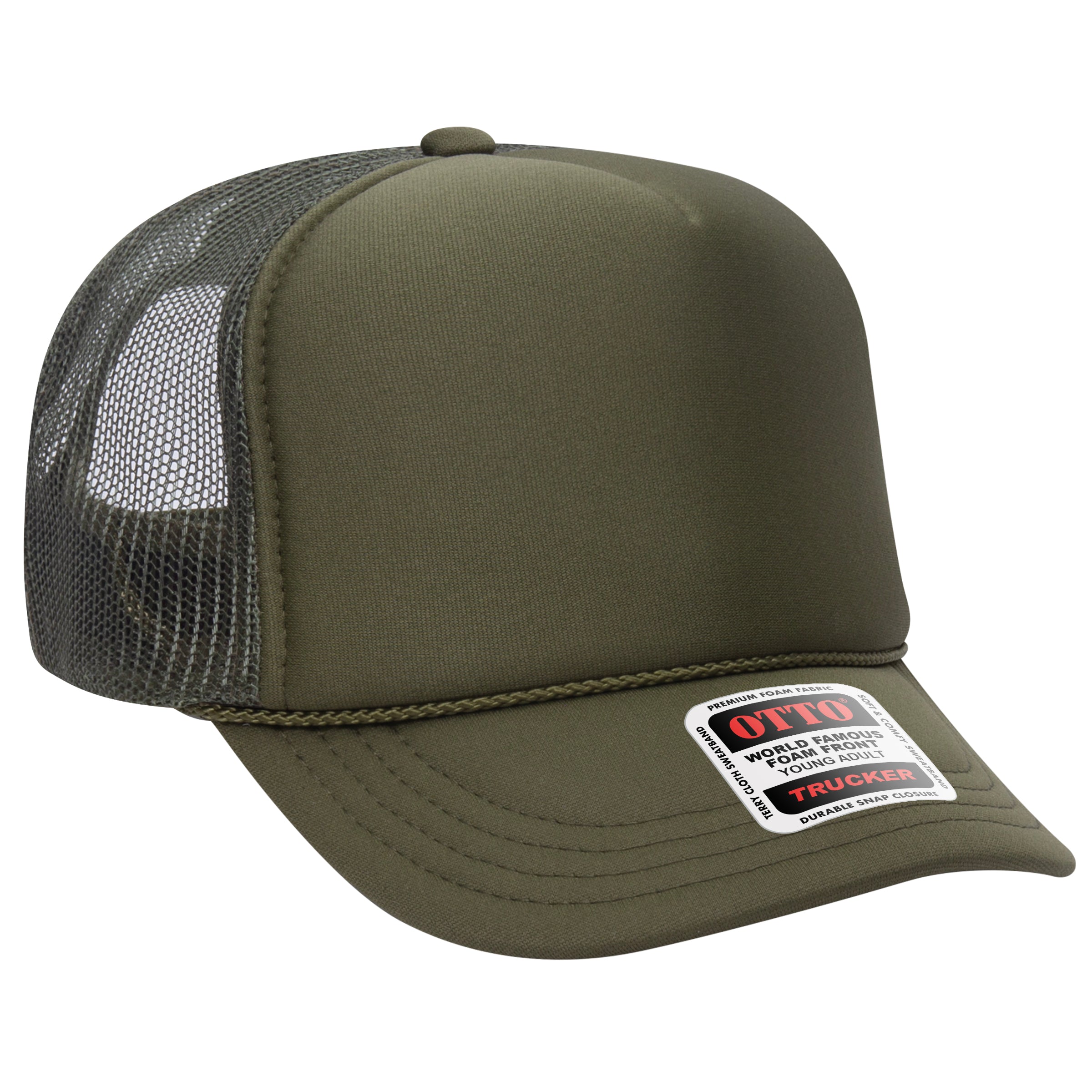 39-165 OTTO CAP 5 Panel High Crown Mesh Back Trucker Hat