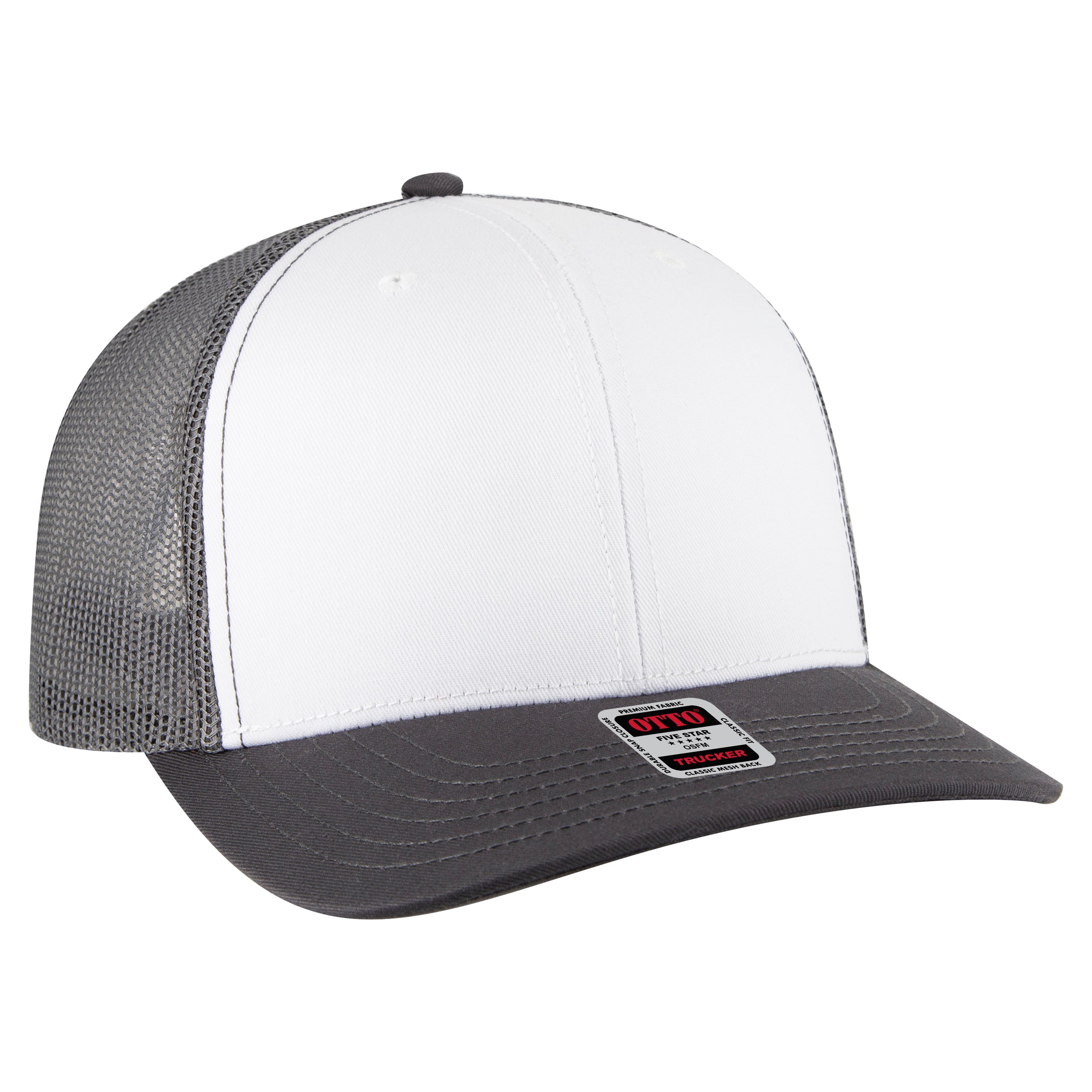 112-1 OTTO Cap 6 Panel Mid Profile Mesh Back Trucker Hat