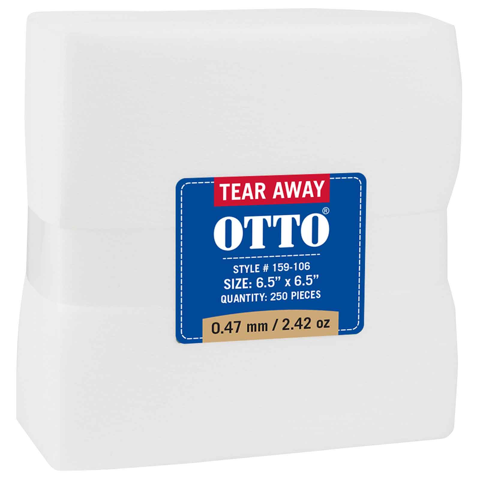 159-106 OTTO Embroidery Stabilizer Backing Tear Away Sheets